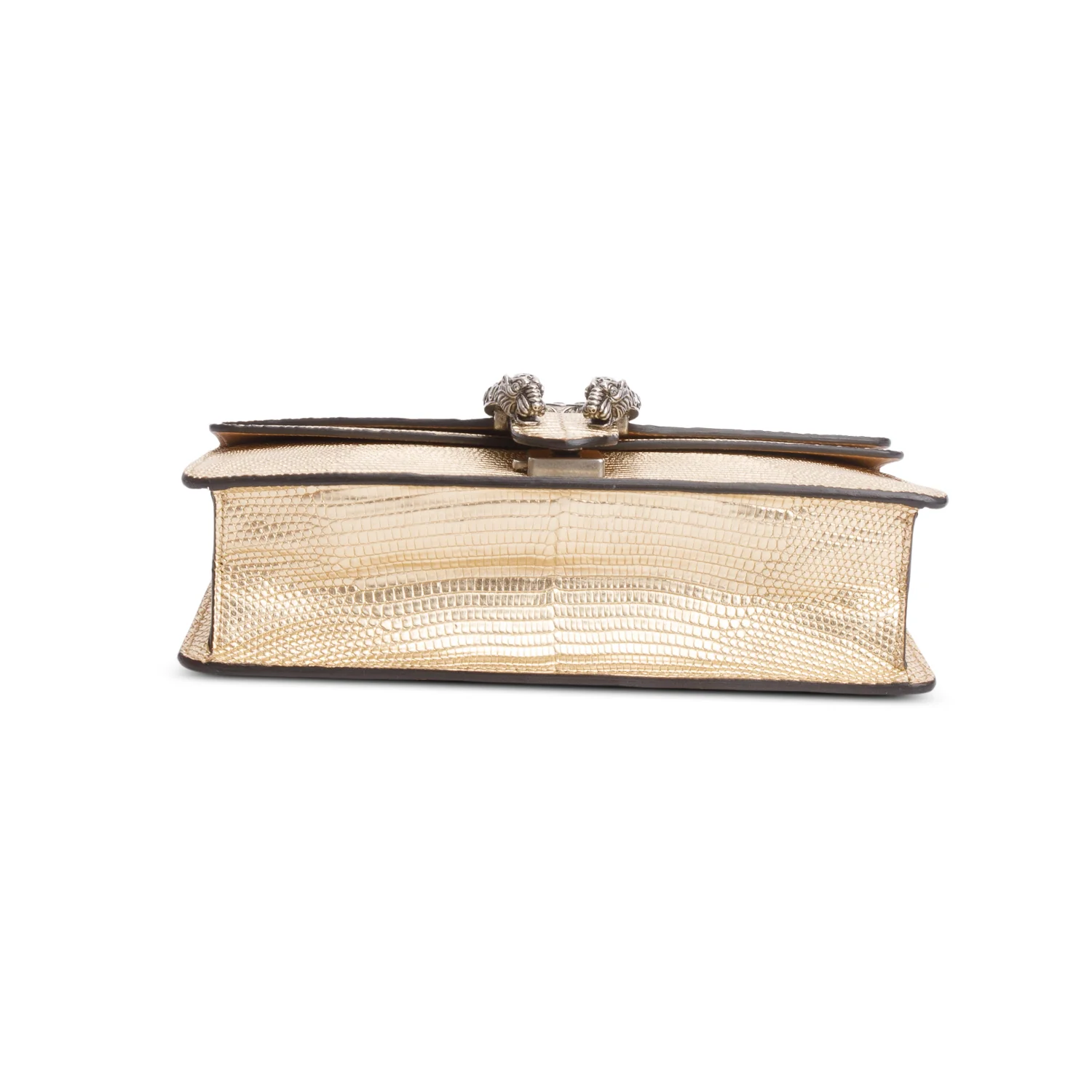 Gucci Gold Metallic Lizard Embossed Crystal Small Dionysus Shoulder Bag w/ Box - Image 8