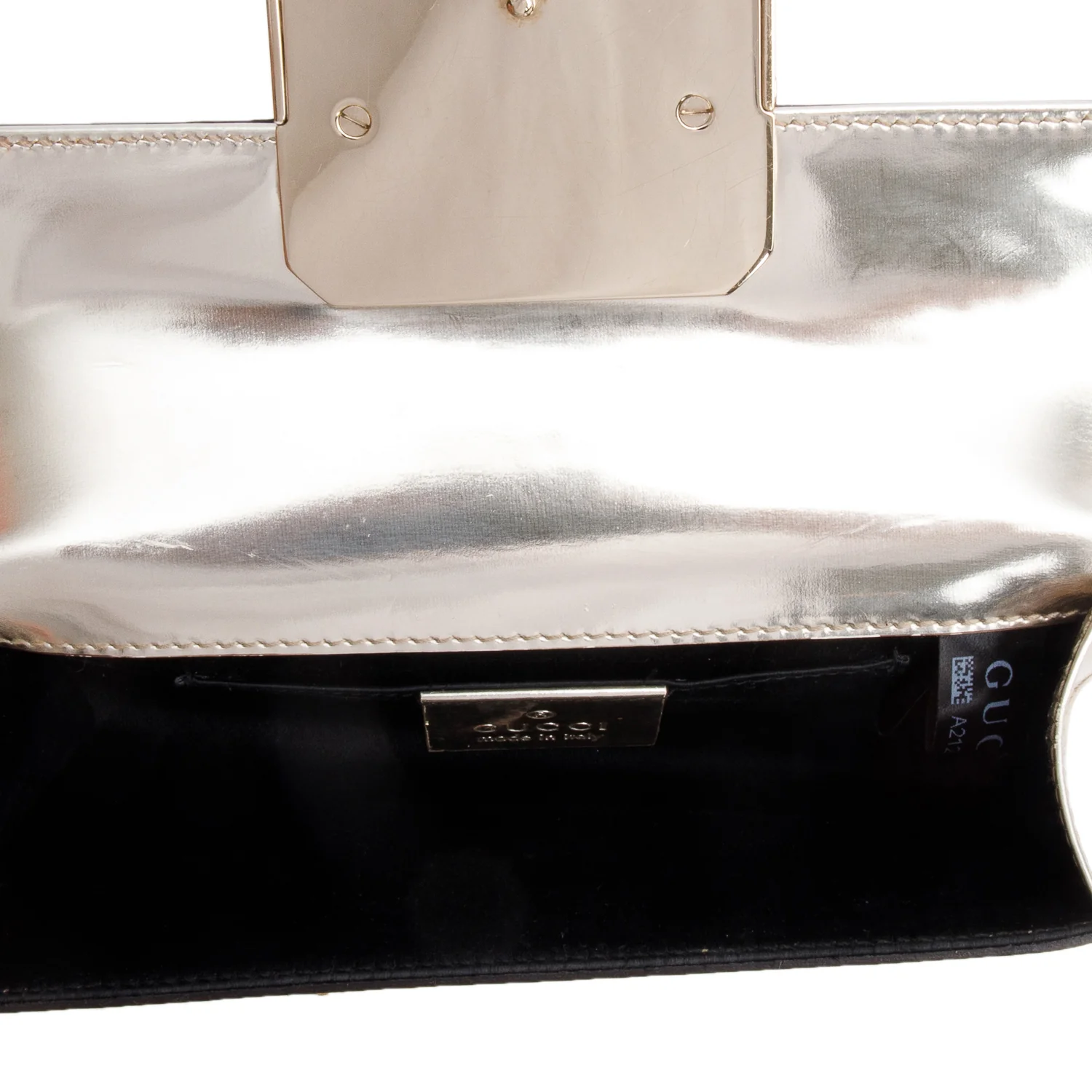 Gucci Gold Patent Leather Gem Clutch w/ Box - Image 6