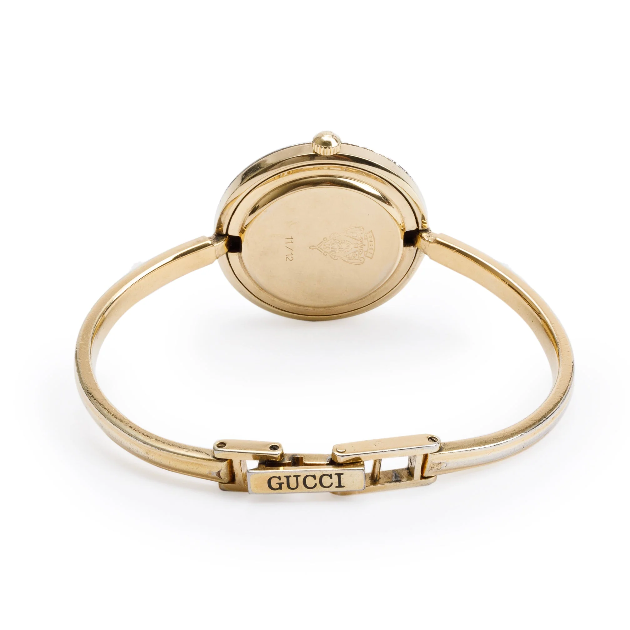 Gucci Gold Plated Stainless Steel 1100 Series 26MM Watch w/ Box & 12 Multicolour Interchangeable Bezels - Image 4