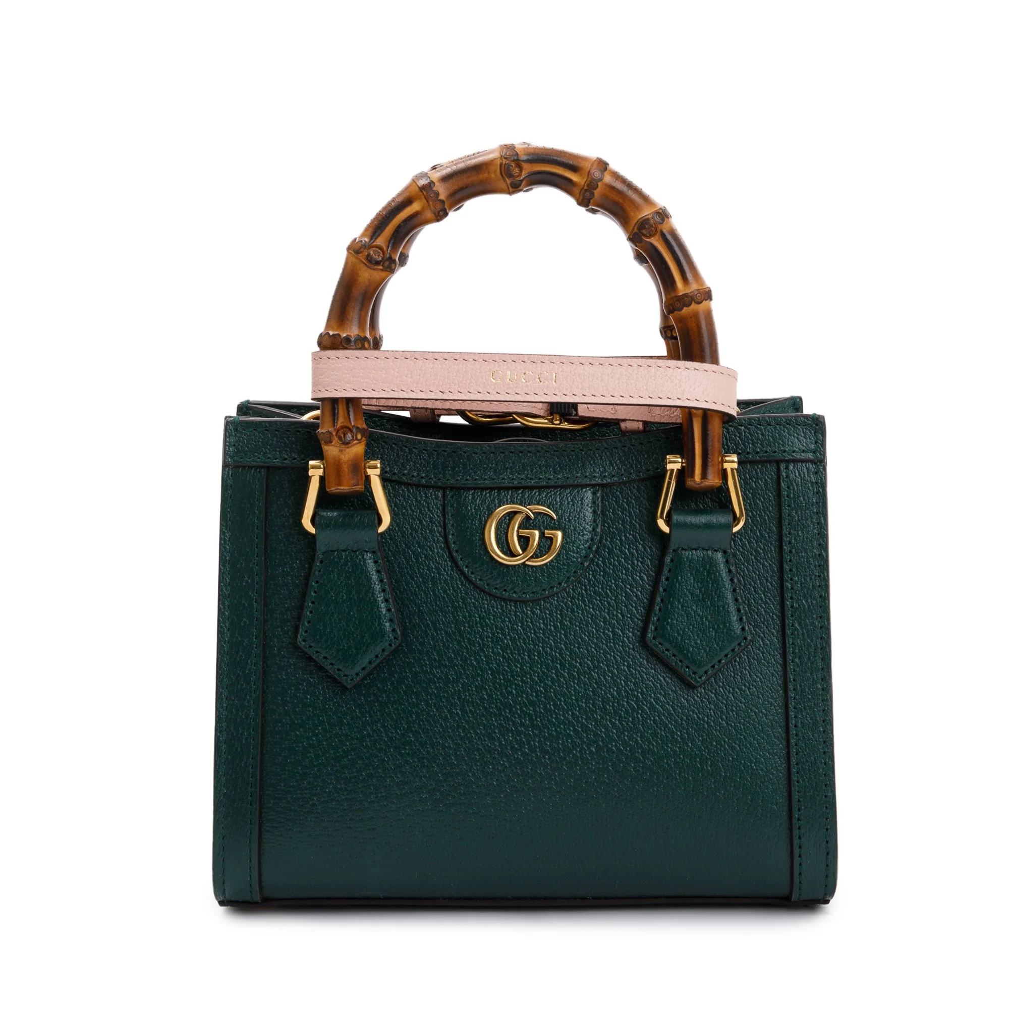 Gucci Green Calfskin Leather Diana Mini Tote Bag w/ Straps - Image 3