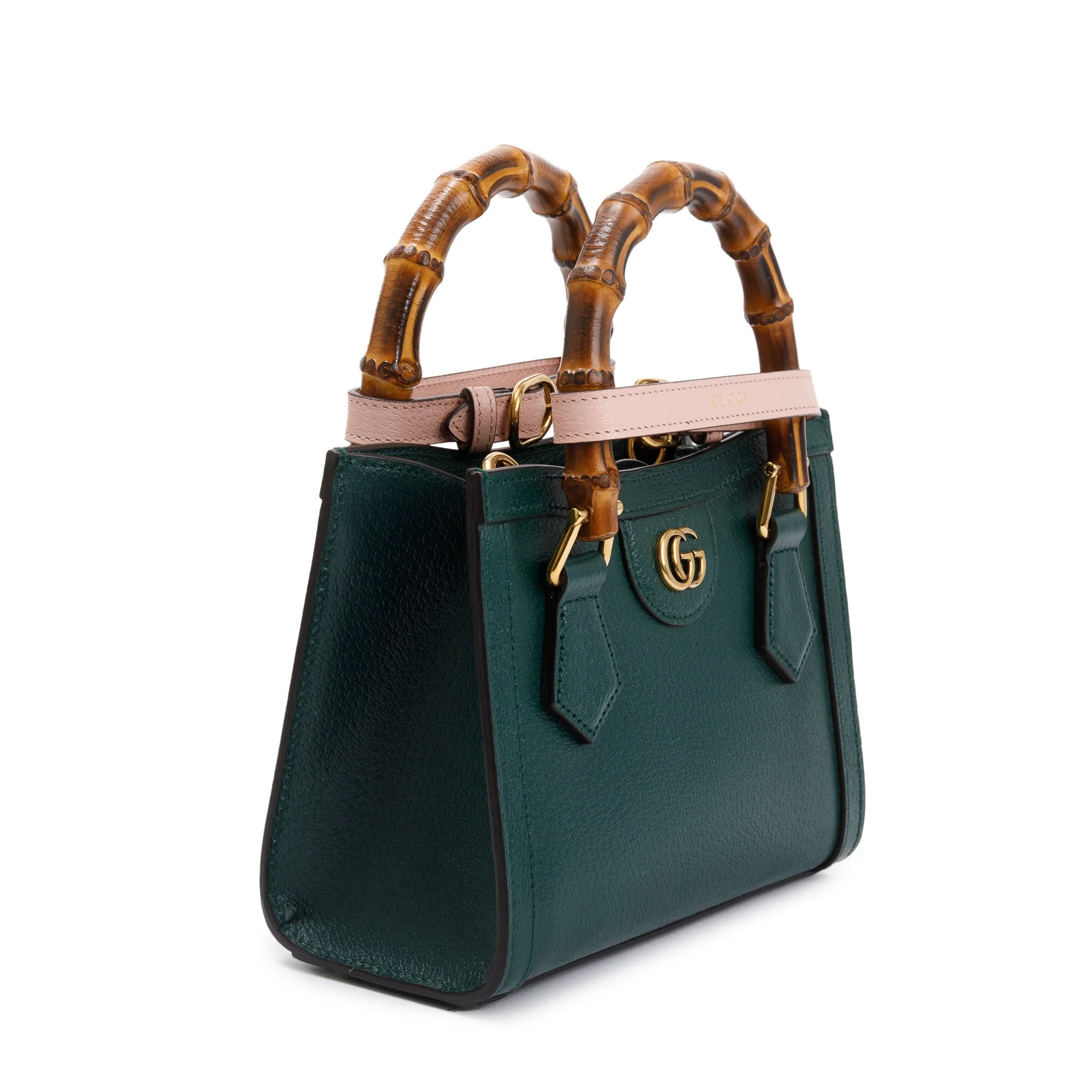 Gucci Green Calfskin Leather Diana Mini Tote Bag w/ Straps - Image 4