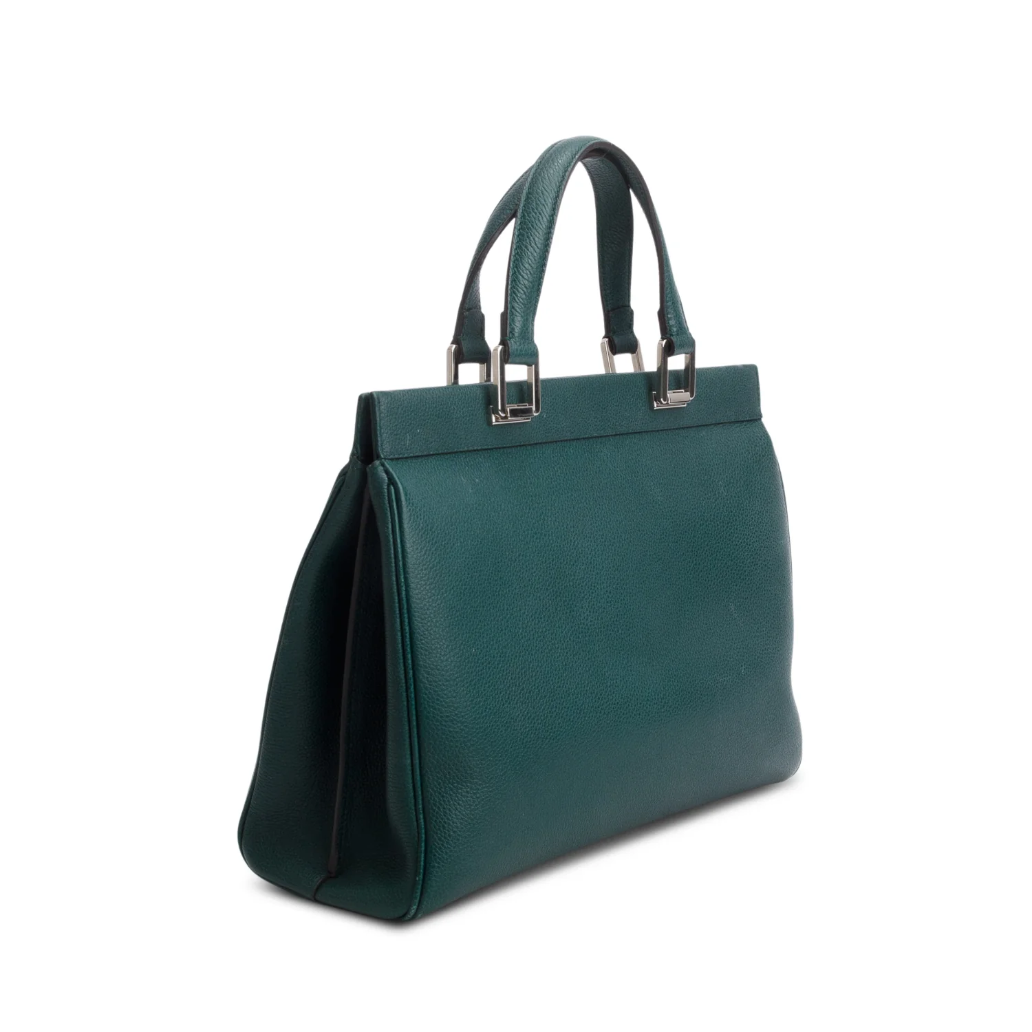 Gucci Green Grainy Calfskin Medium Zumi Top Handle w/ Strap - Image 6