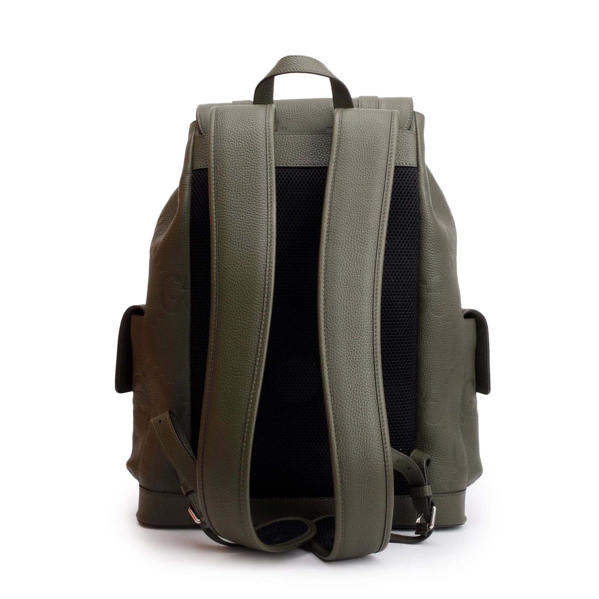 Gucci Green Jumbo GG Calfskin Leather Backpack - Image 4