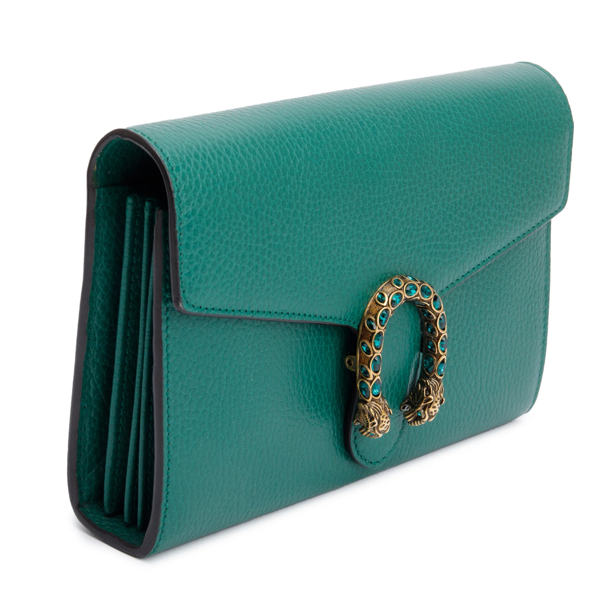 Gucci Green Leather Dionysus Mini Chain Wallet - Image 4
