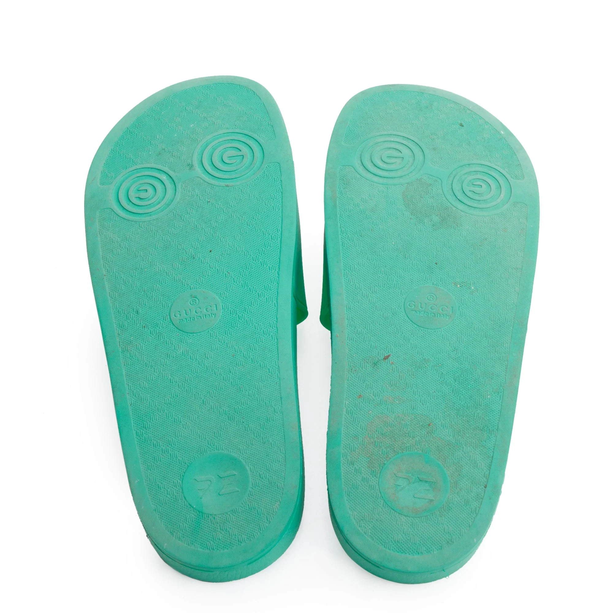 Gucci Green Rubber Interlocking G Logo Slides , Size 11 w/ Box - Image 7