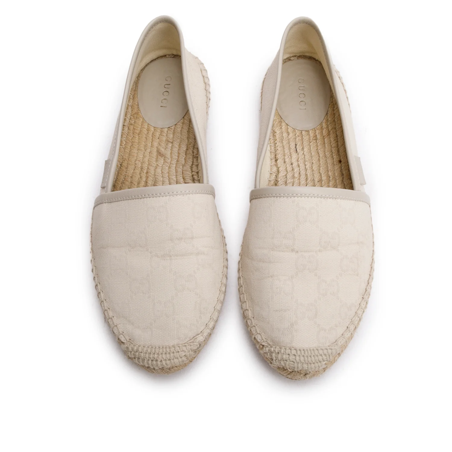 Gucci Grey GG Canvas Espadrille, Size 38 w/ Box