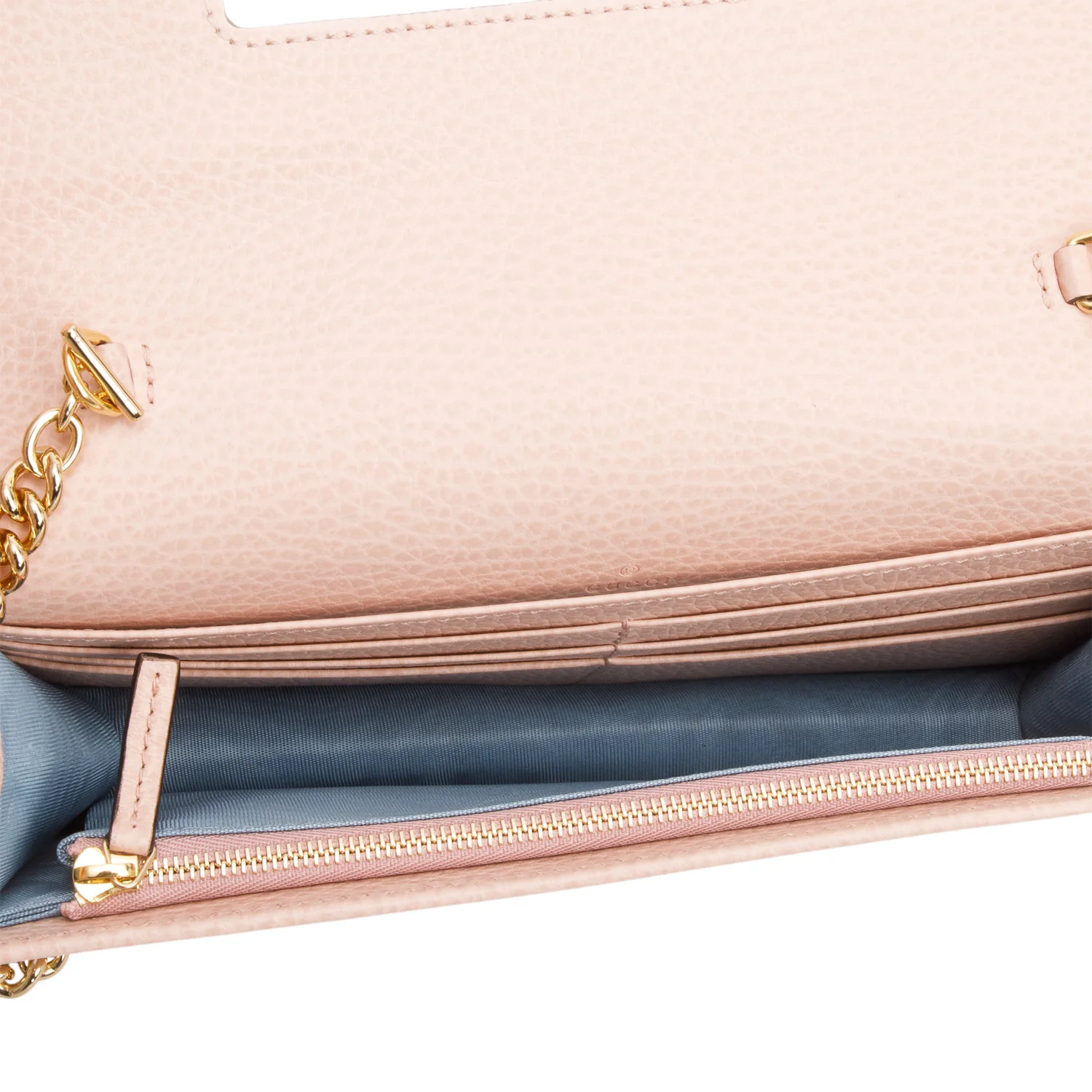 Gucci Grey/Pink Mini GG Marmont Chain Wallet w/ Box - Image 9