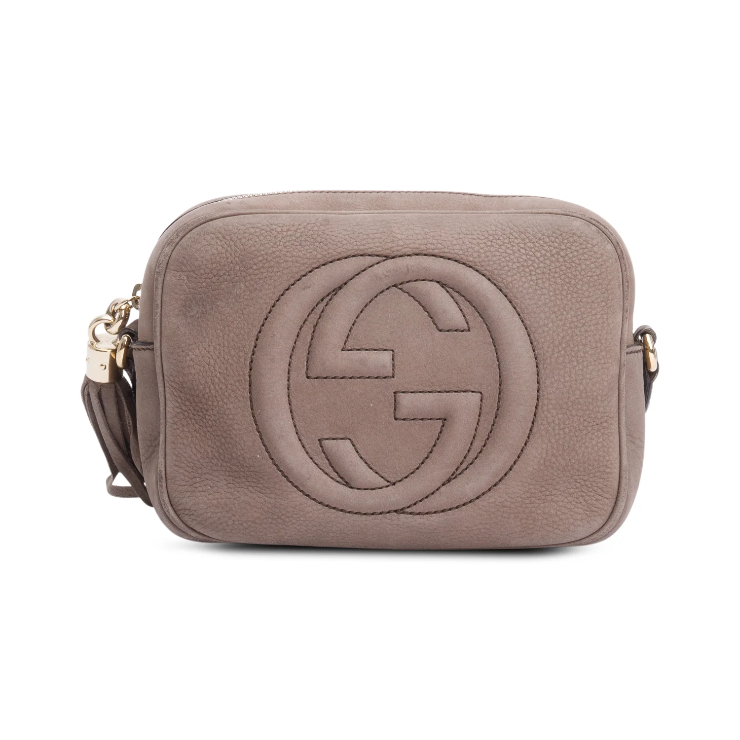 Gucci Grey Suede Small Soho Disco Bag - Image 3