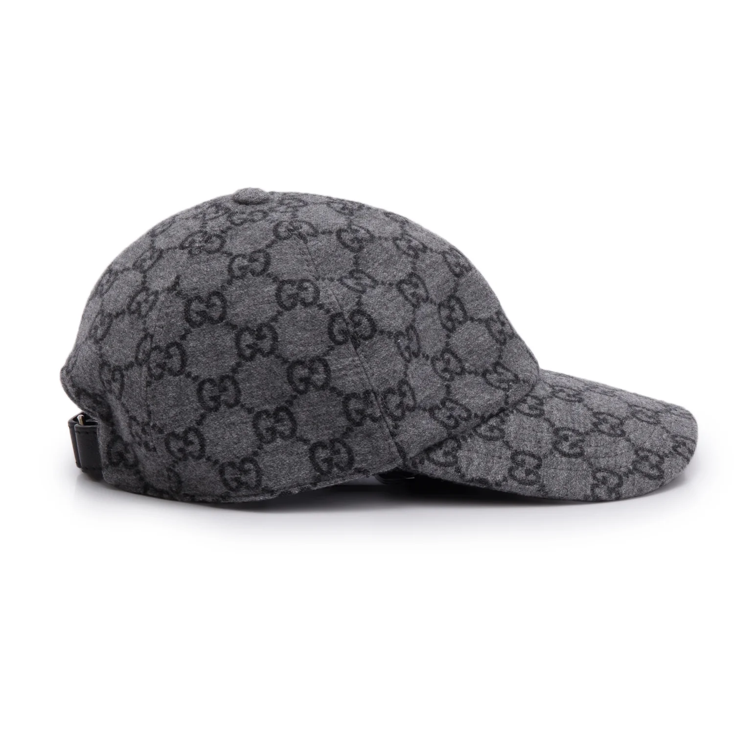 Gucci Grey Wool GG Monogram Baseball Hat, Size M 58 - Image 2