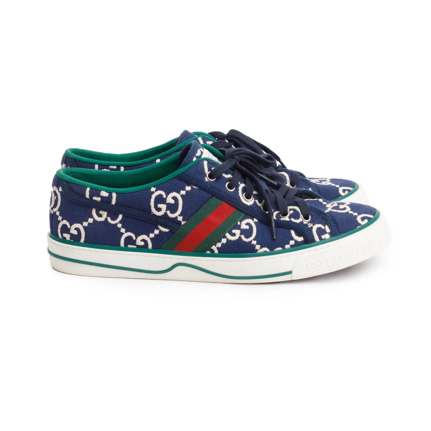 Gucci 'Ink Blue' GG Web Men's Tennis 1977 Sneakers, Mens Size 10.5 - Image 3