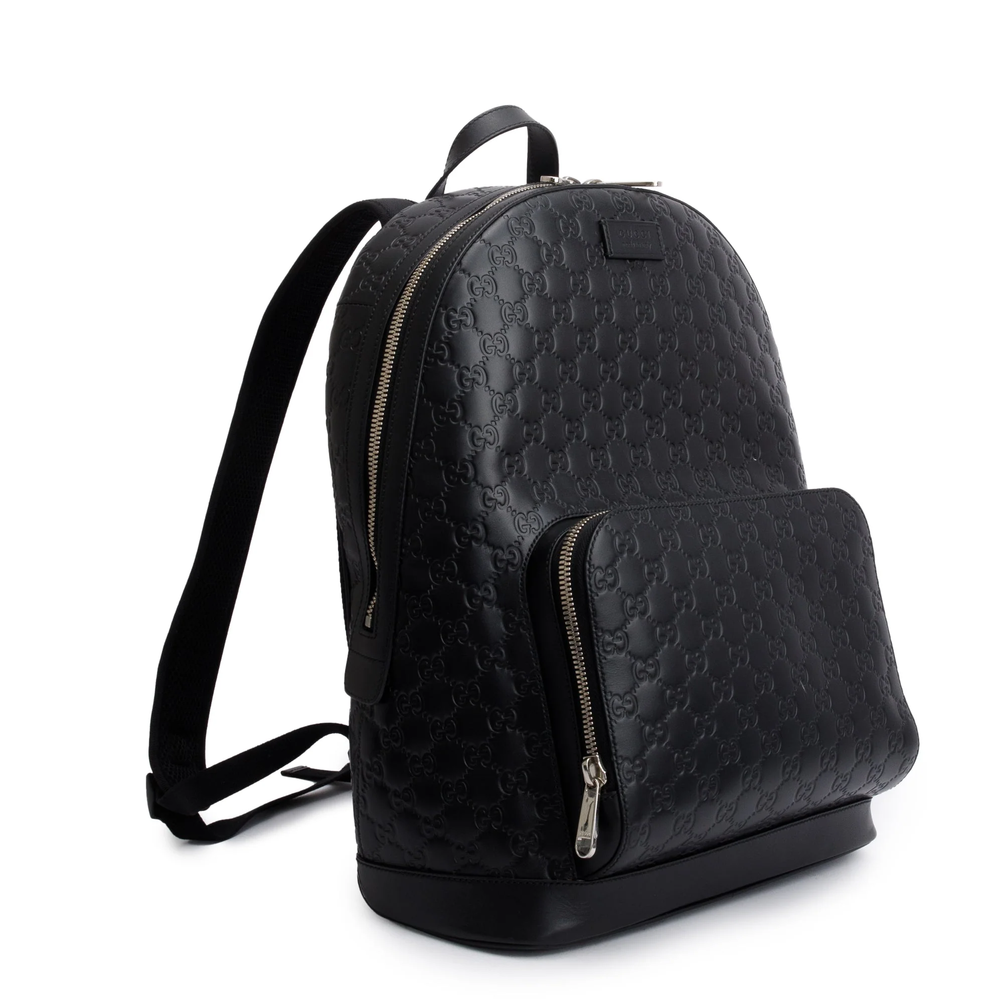 Gucci Large Black GG Signature Leather Backpack - Image 3