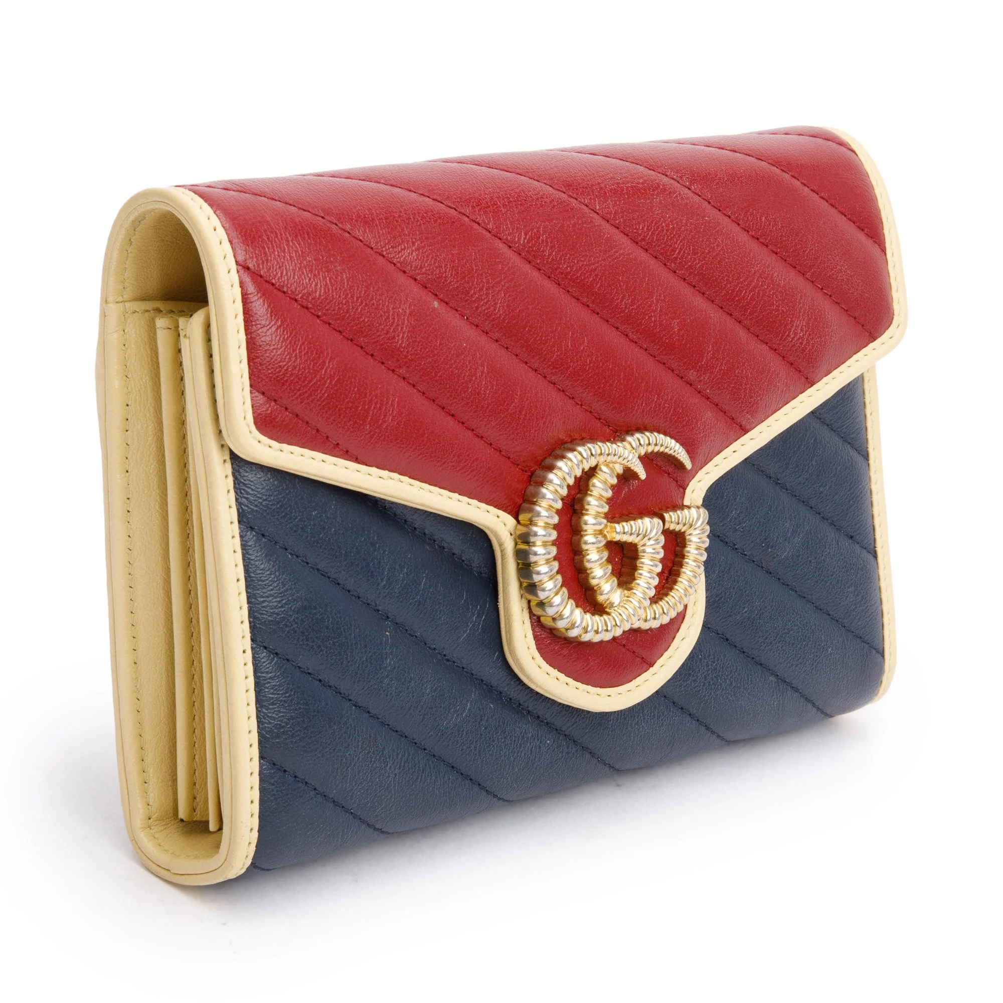 Gucci Leather GG Marmont Torchon Chain Wallet w/ Box - Image 4