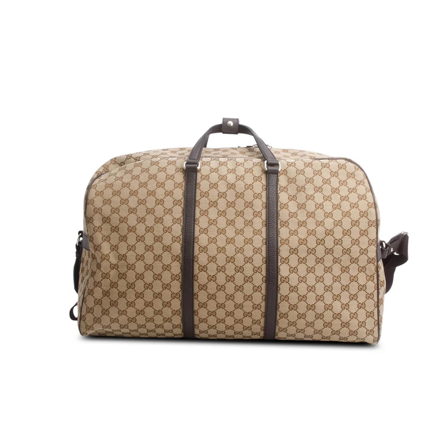 Gucci Monogram Dollar Calfskin Boston Duffle Bag w/ Strap - Image 5