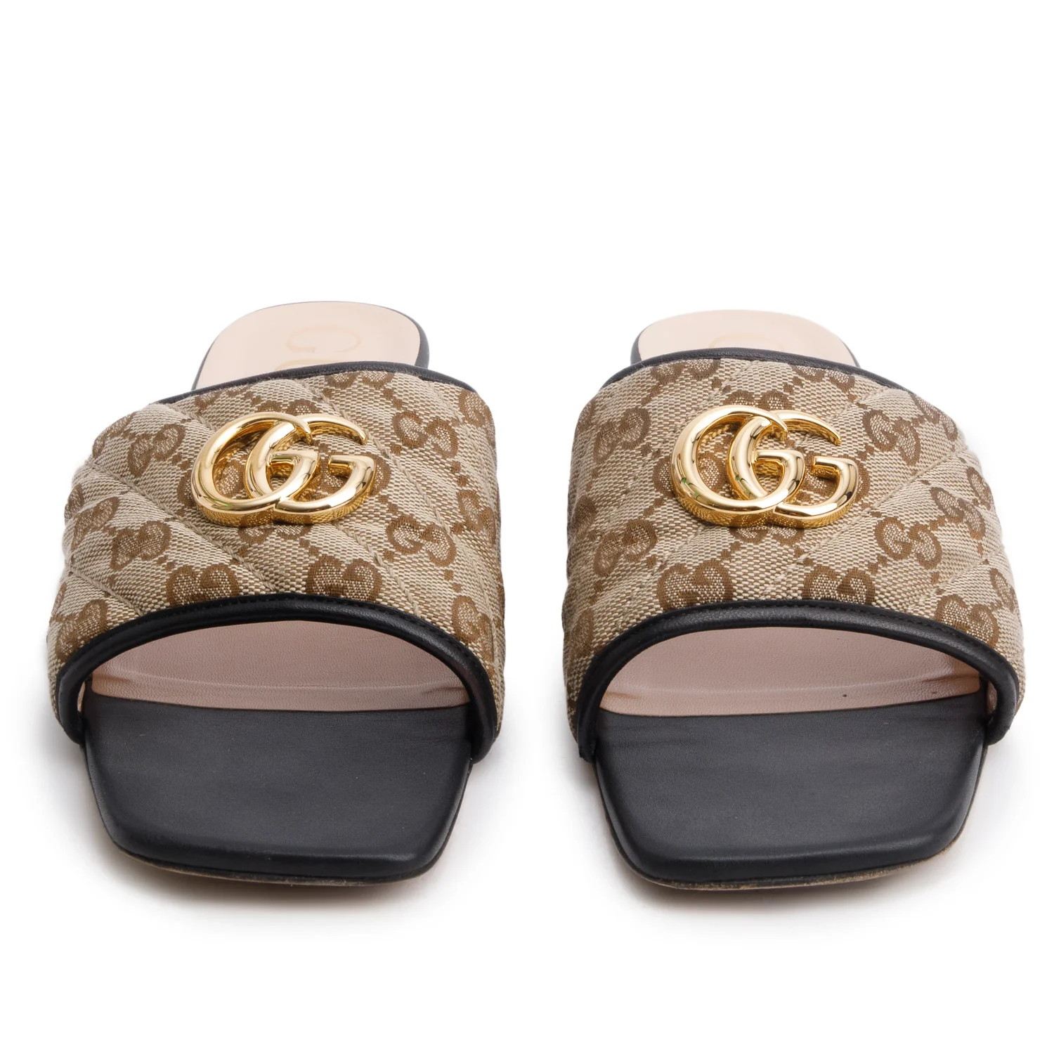 Gucci Monogram Matelasse Diagonal GG Marmont Flat Slide Sandals, Size 41 w/ Box - Image 3