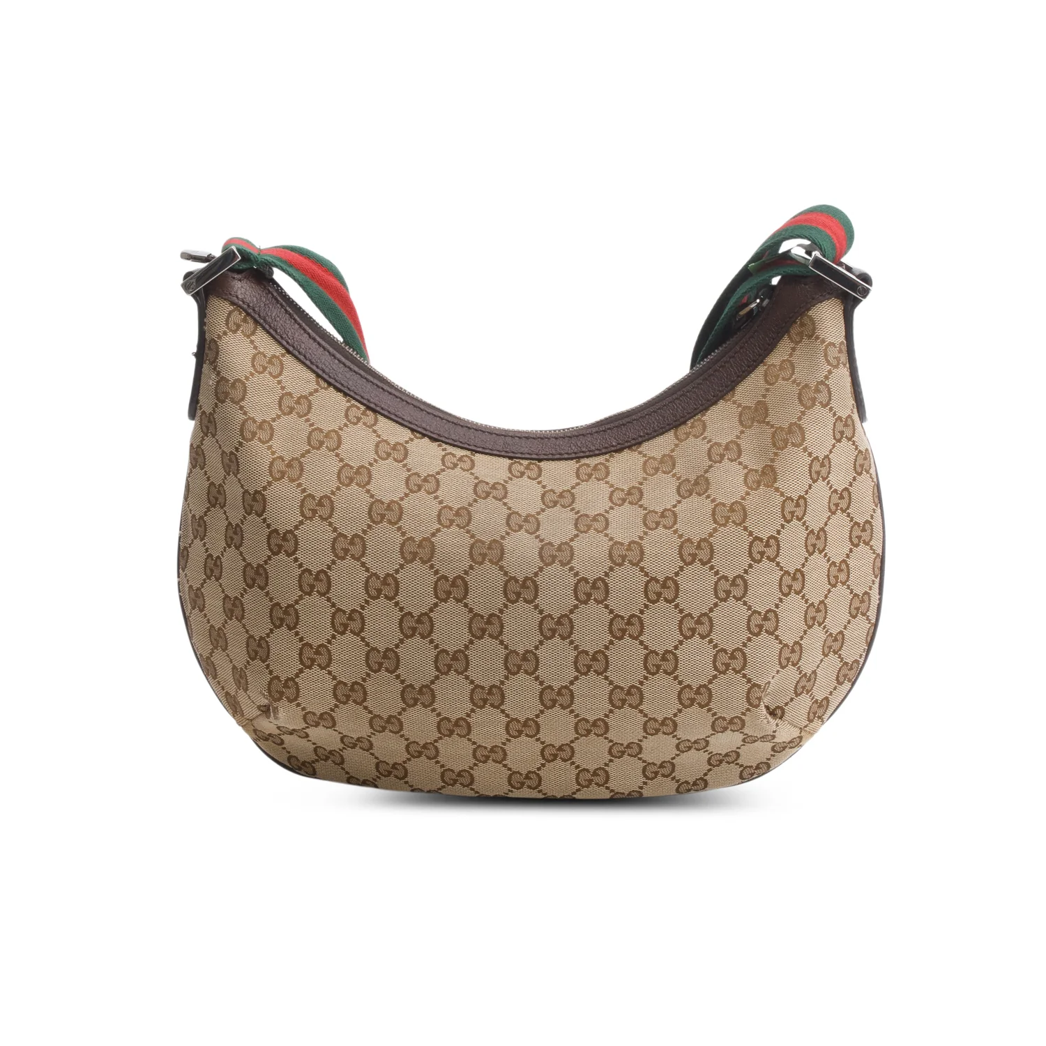 Gucci Monogram Web Medium Half Moon Hobo - Image 5