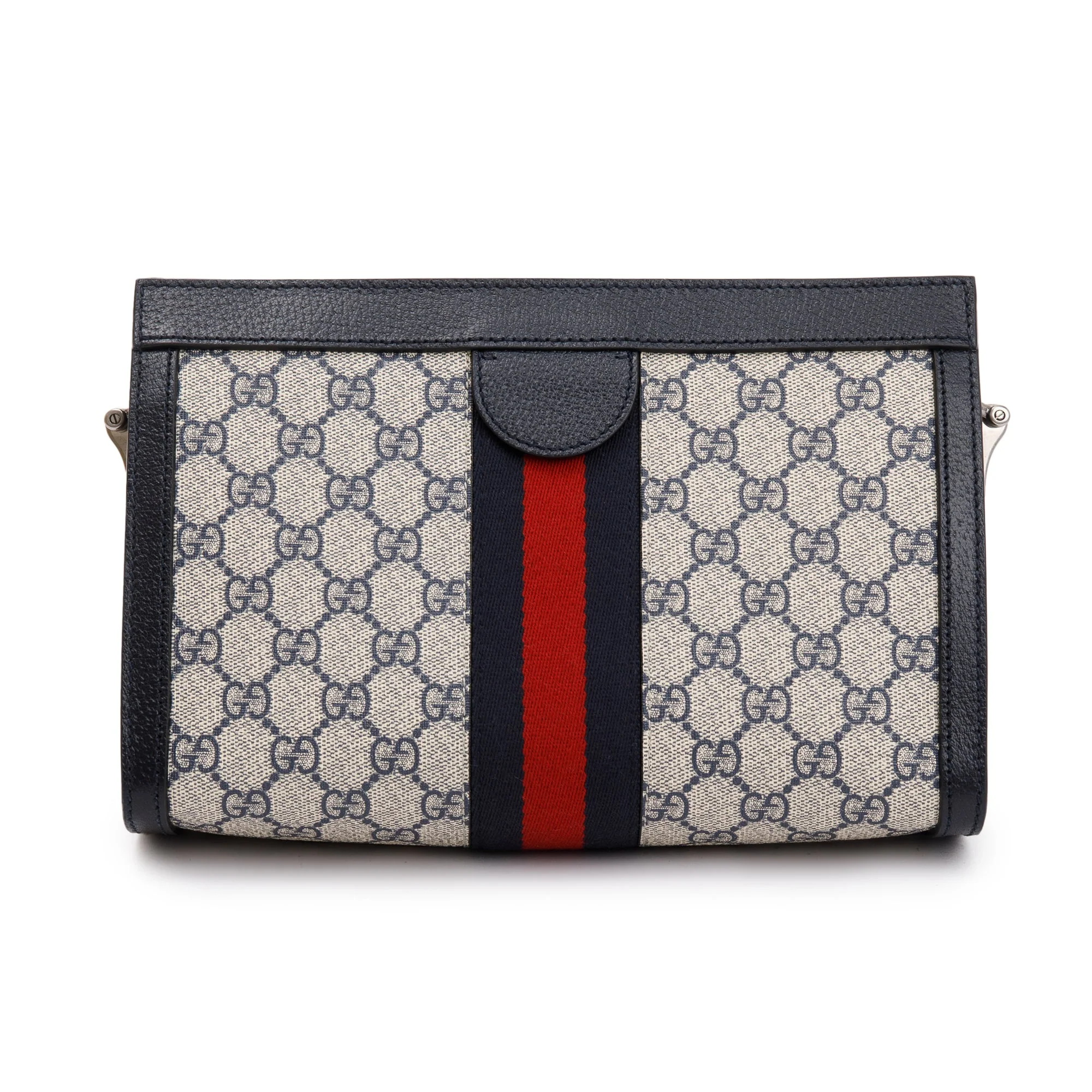 Gucci Navy GG Supreme Ophidia GG Small Shoulder Bag w/ Box - Image 6
