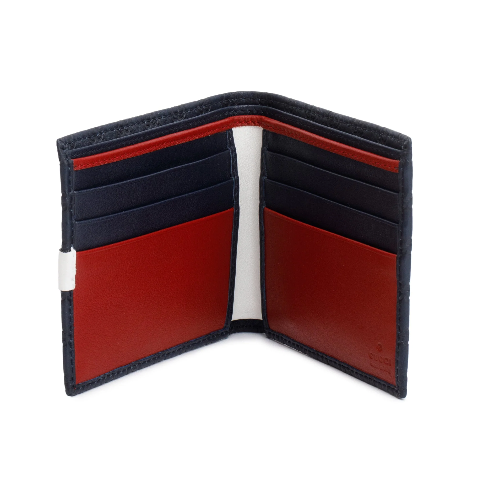Gucci Navy Microguccissima Leather Bifold Wallet w/ Box - Image 6