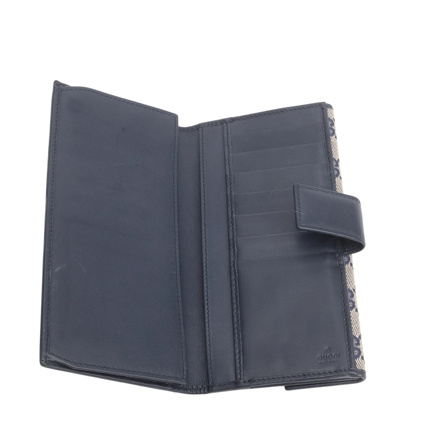 Gucci Navy Monogram Continental Wallet - Image 6