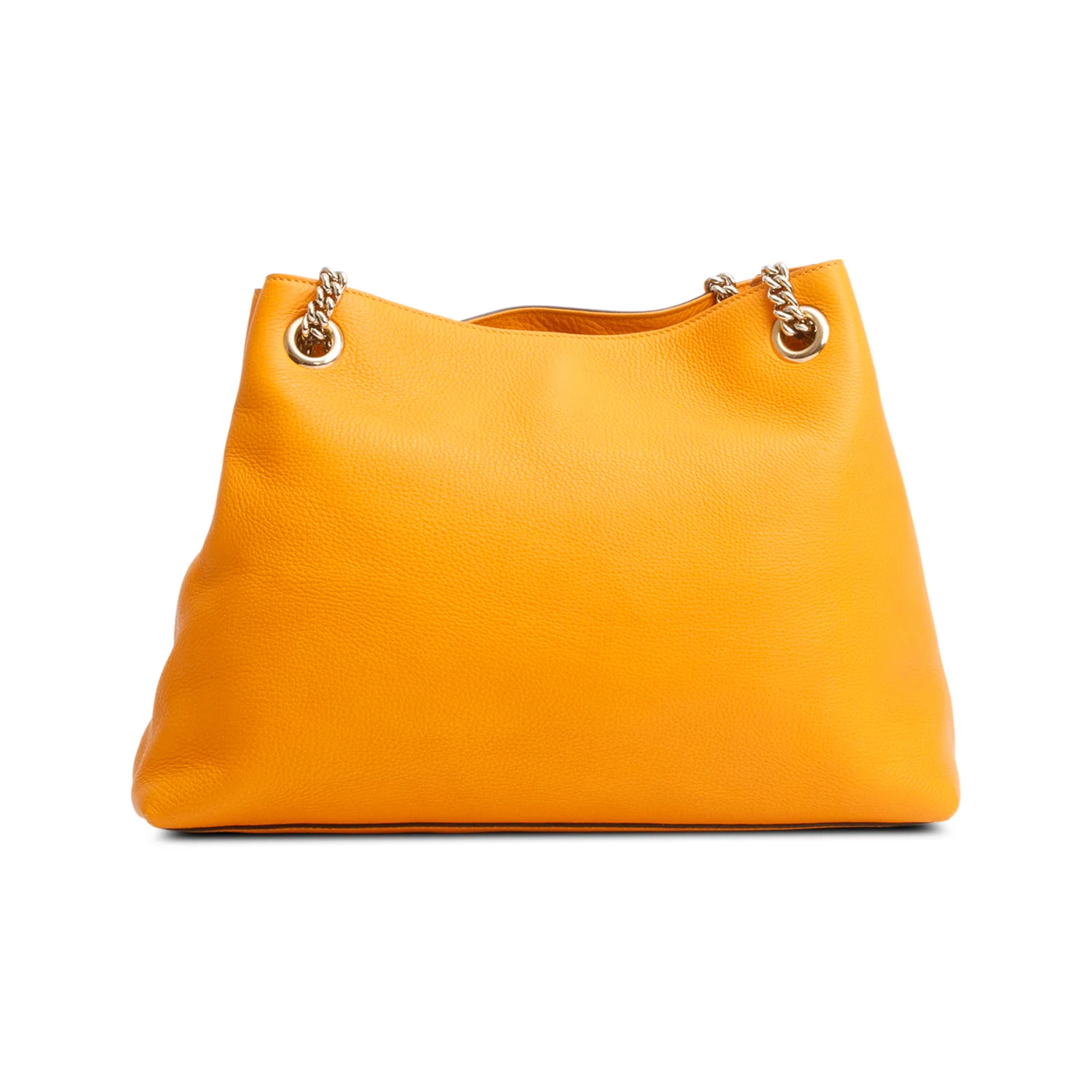 Gucci Orange Grained Leather Medium Soho Chain Tote - Image 5