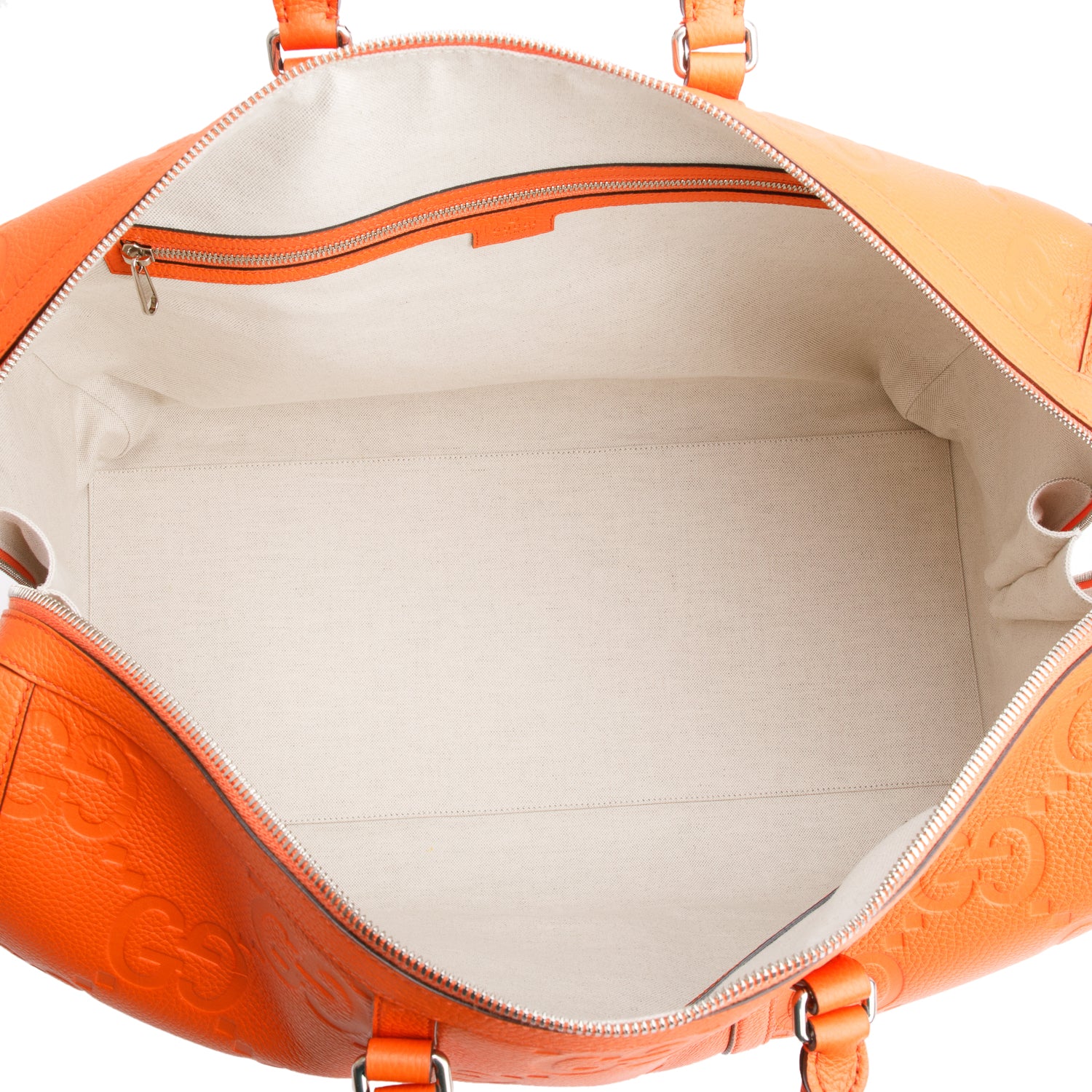 Gucci Orange Jumbo GG Leather Large Duffle Bag w/ Strap - Image 7
