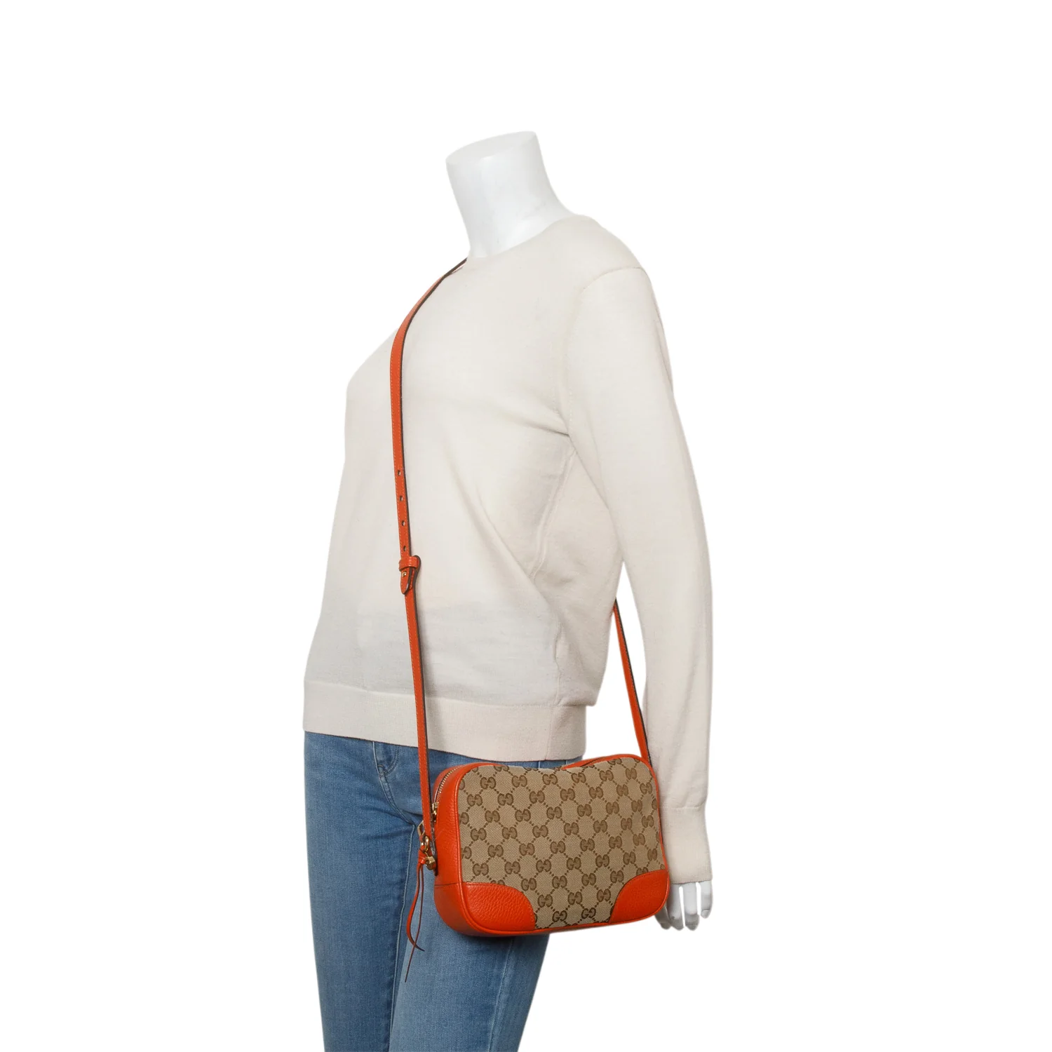 Gucci Orange Monogram Mini Bree Camera Bag - Image 2