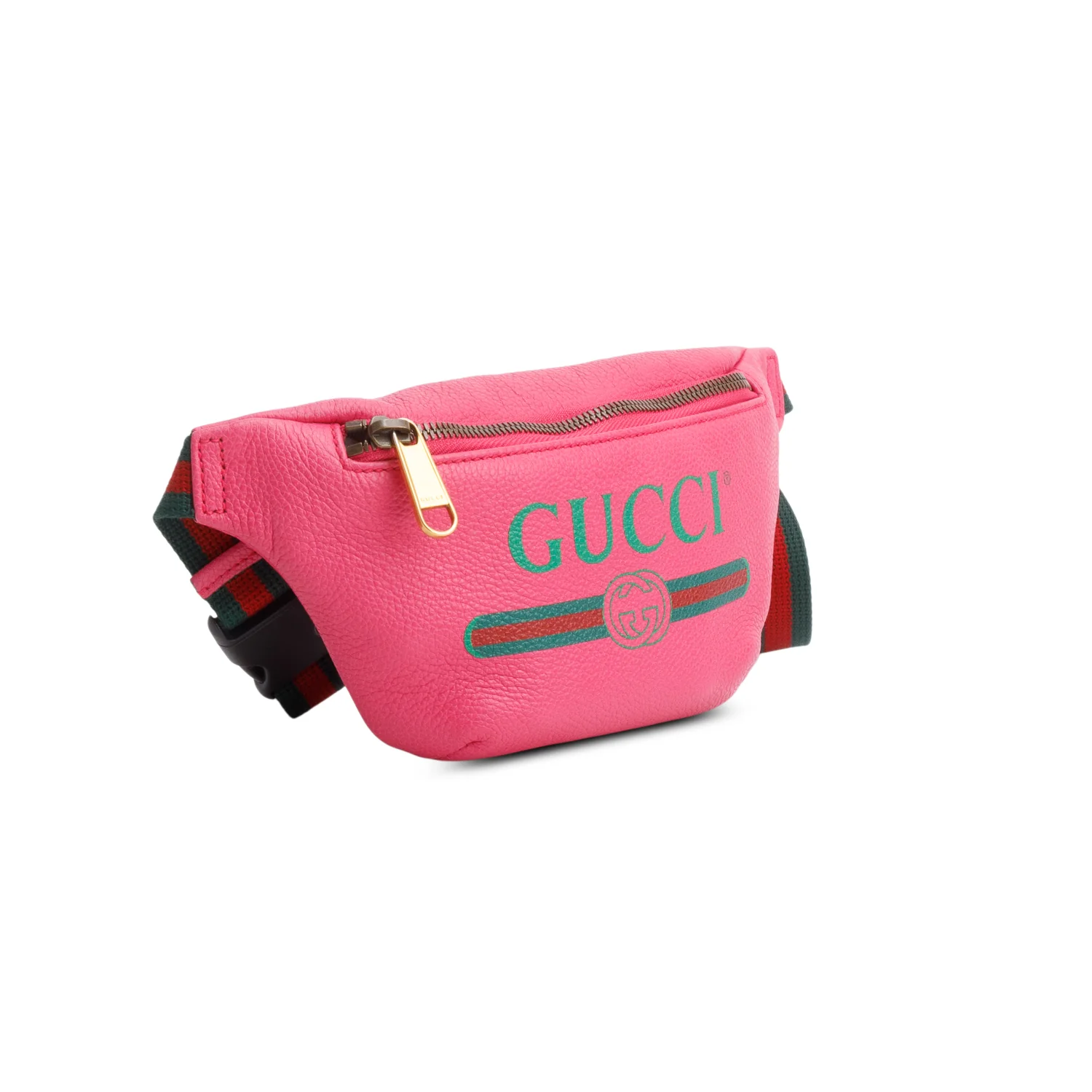 Gucci Pink Calfskin Leather Logo Print Small Belt Bag - Image 2
