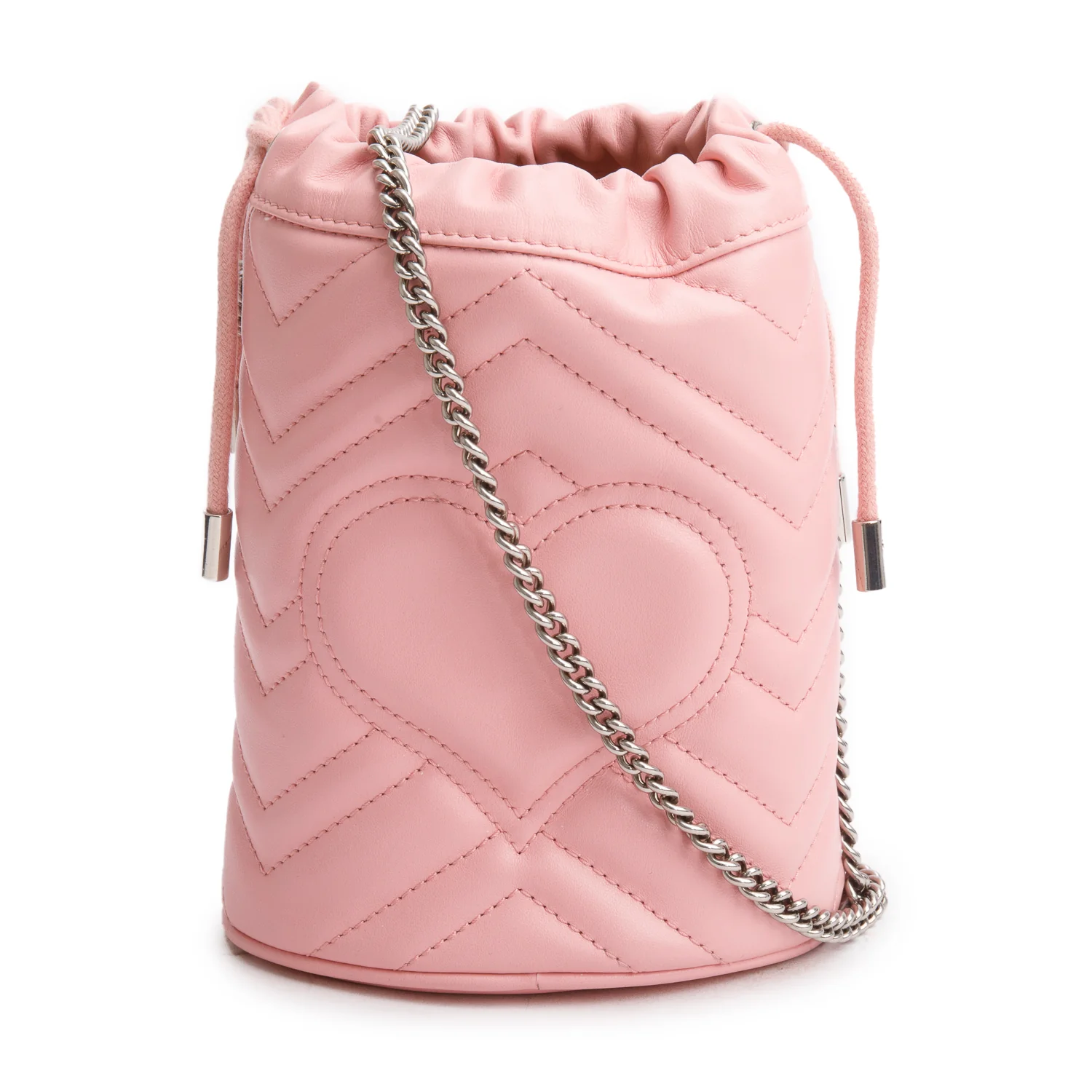 Gucci Pink Calfskin Matelasse Mini GG Marmont 2.0 Bucket Bag - Image 3