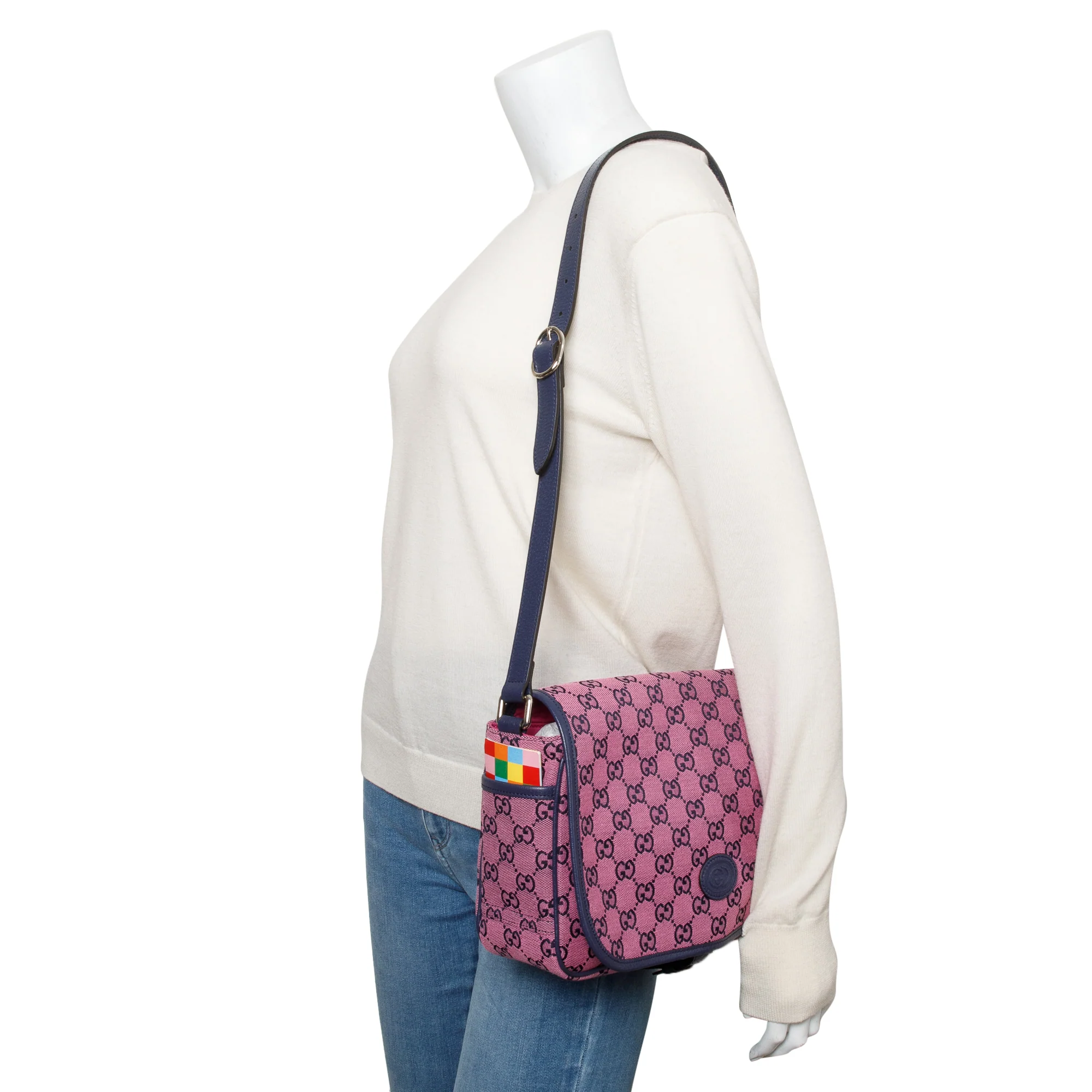 Gucci Pink GG Canvas Children's Messenger Bag - Image 2