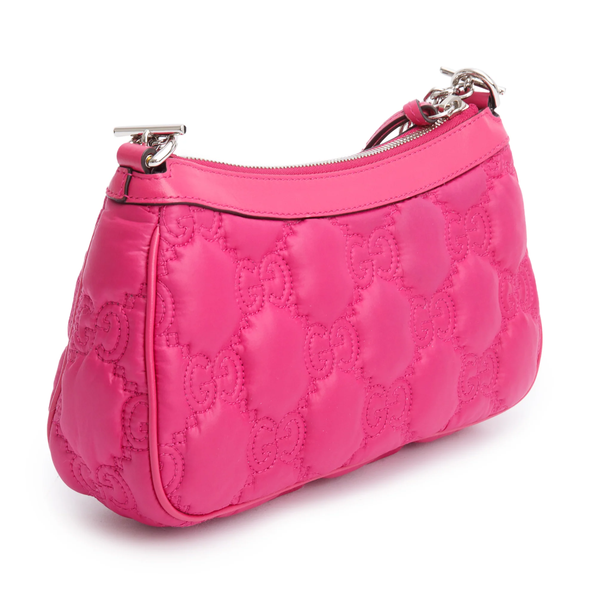 Gucci Pink GG Quilted Matelasse Leather Small Chain Shoulder Bag w/ Strap & Box - Image 7
