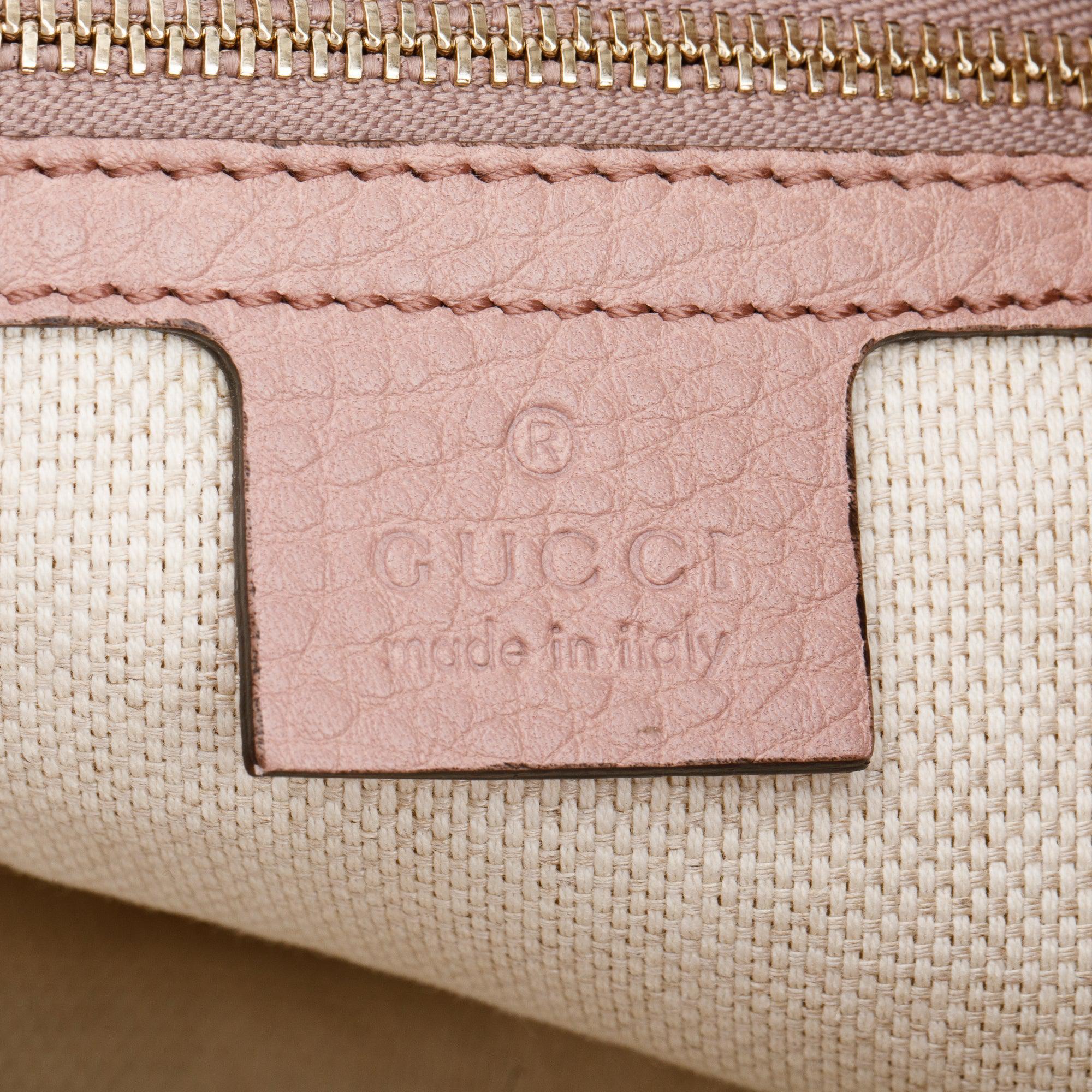 Gucci Pink Grained Leather Medium Soho Chain Tote - Image 8