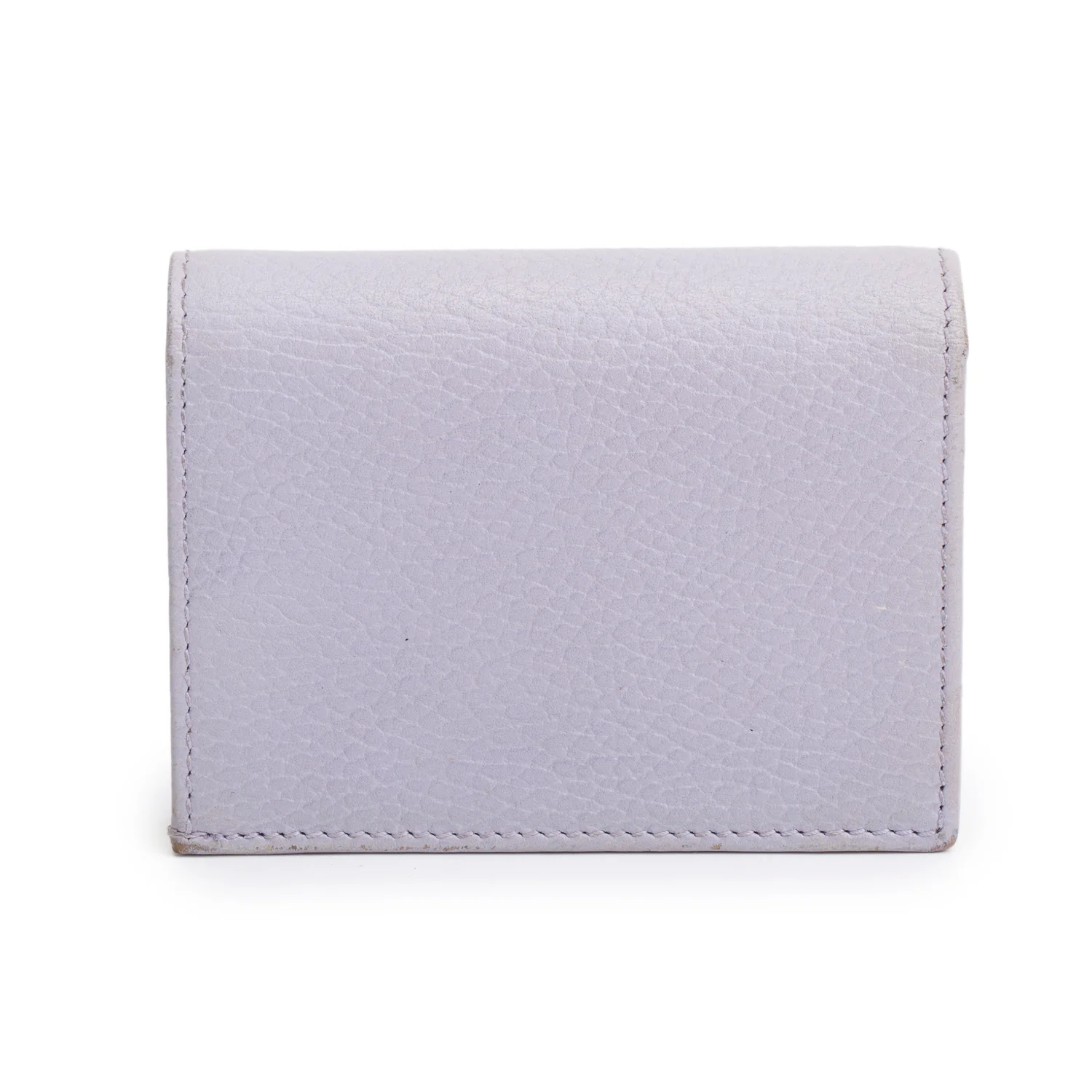 Gucci Purple/Yellow Pebbled Grained Calfskin GG Marmont Card Case - Image 3