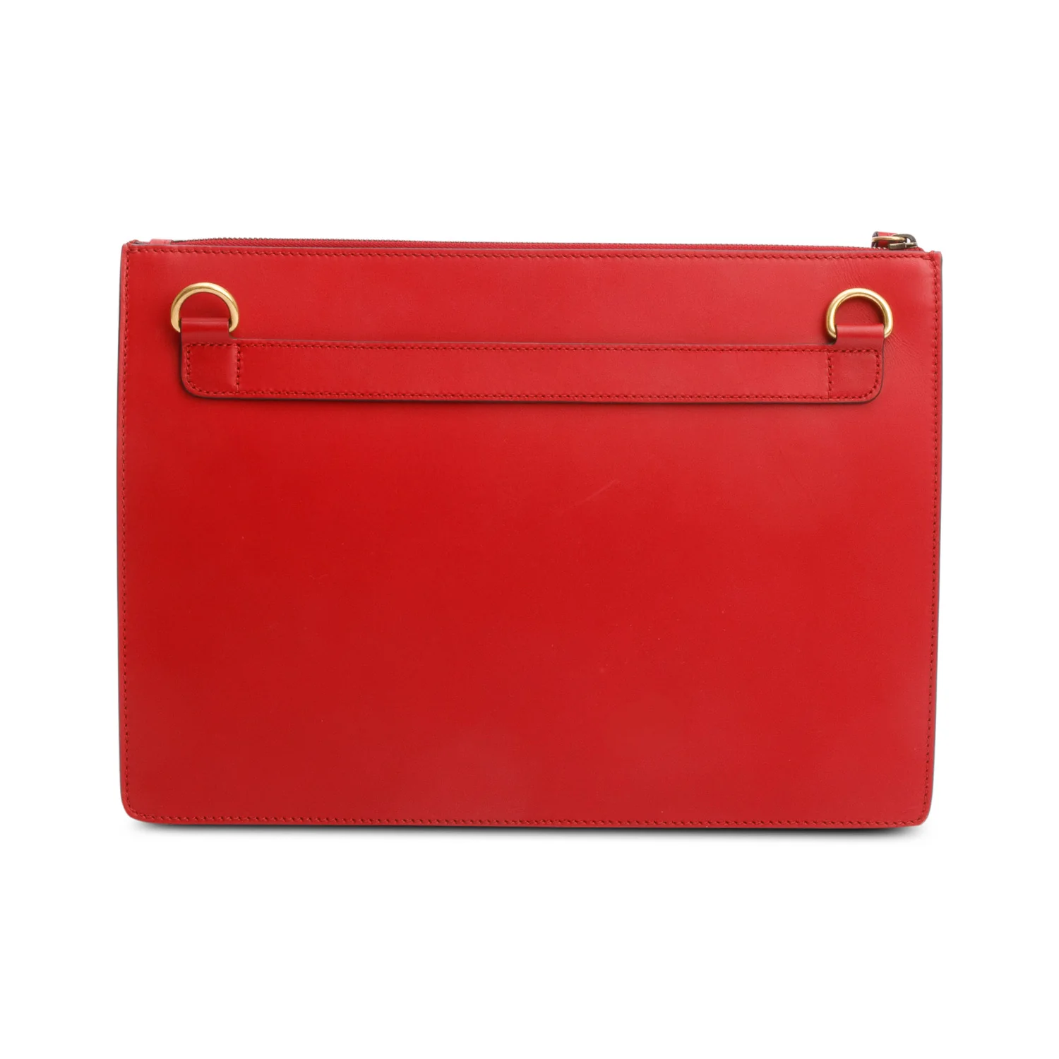 Gucci Red Calfskin Leather Ghost GG Diamond Messenger Bag w/ Strap - Image 5