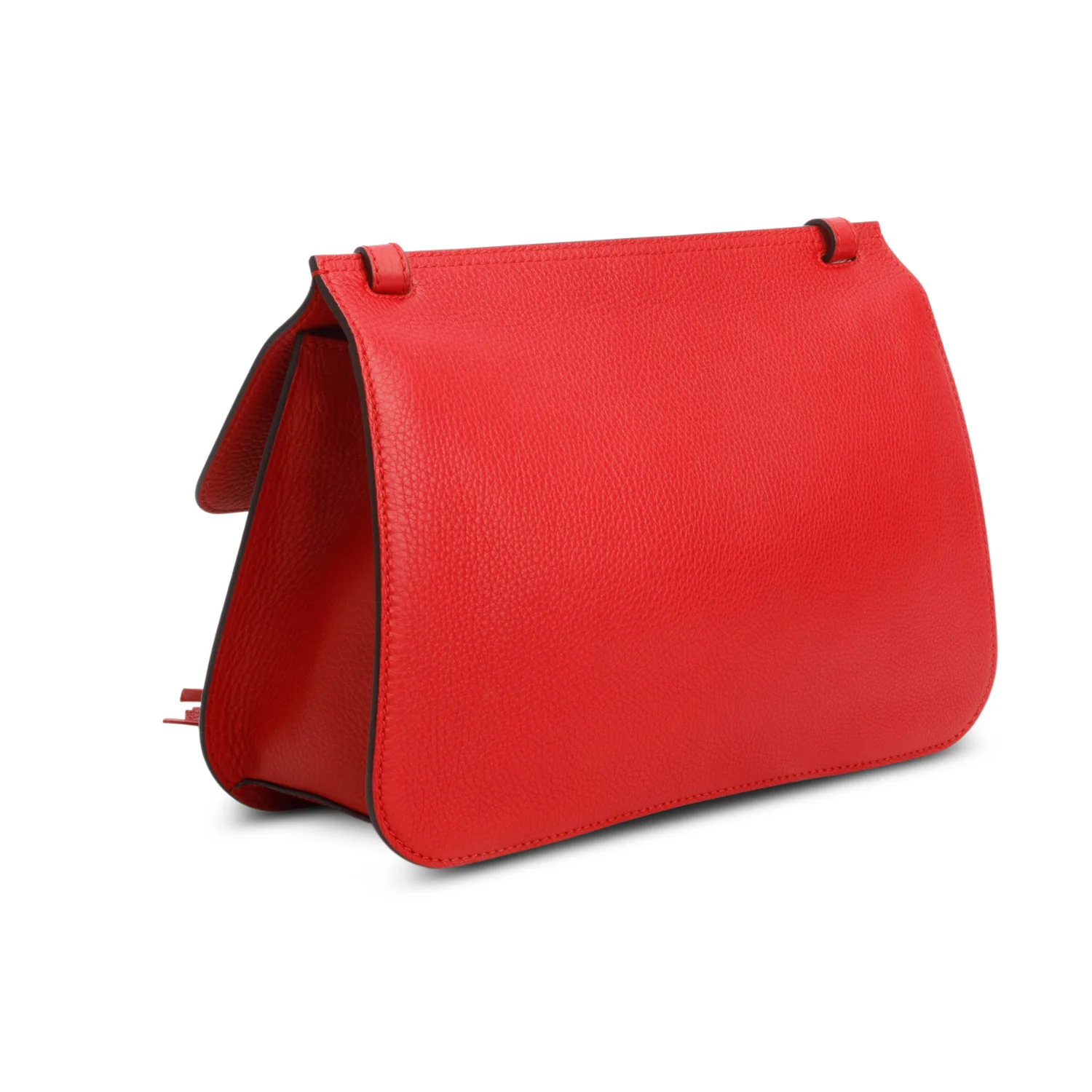 Gucci Red Cellarius Calfskin Medium Bamboo Daily Flap Shoulder Bag - Image 6