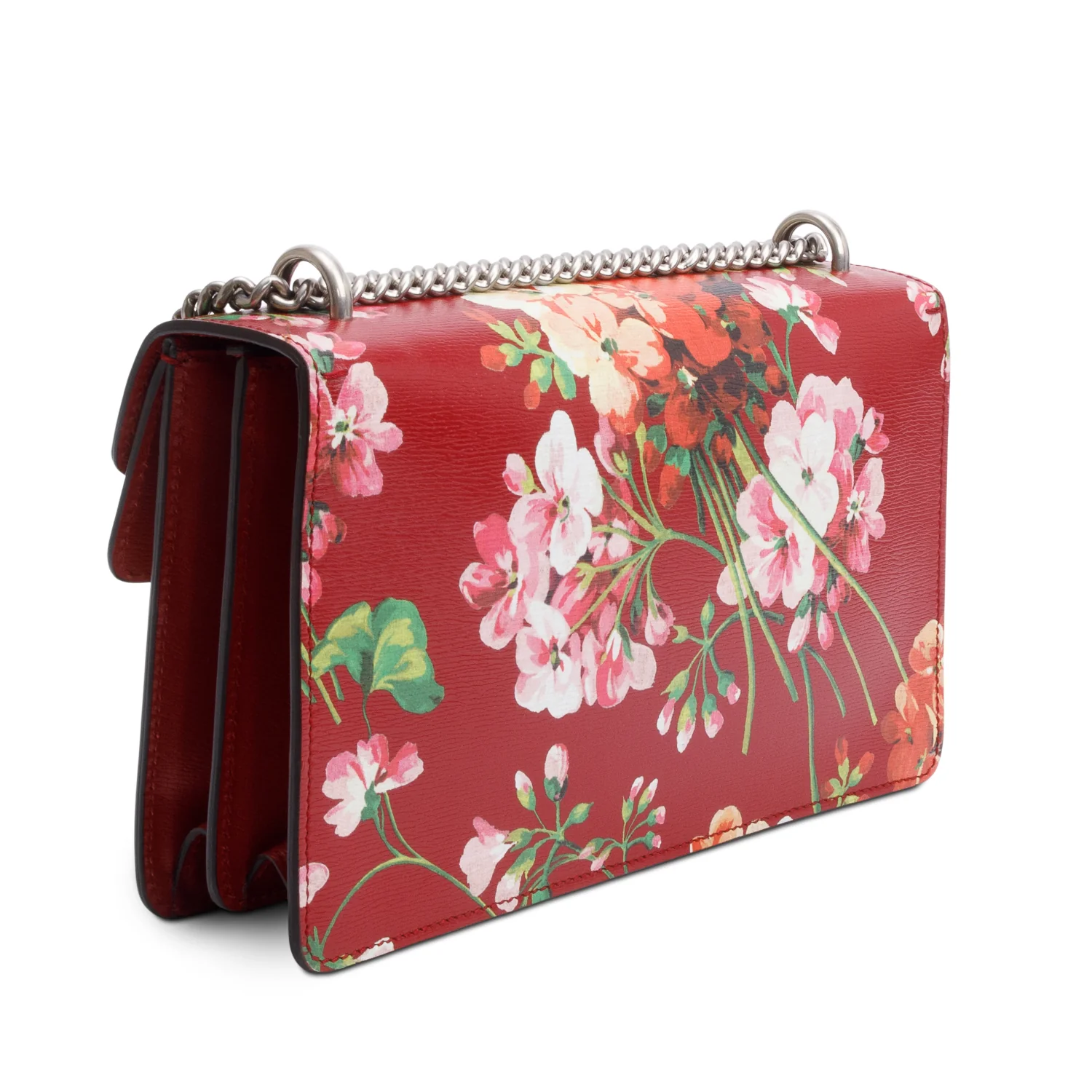 Gucci Red Floral Print Calfskin Leather Small Dionysus Shoulder Bag - Image 6