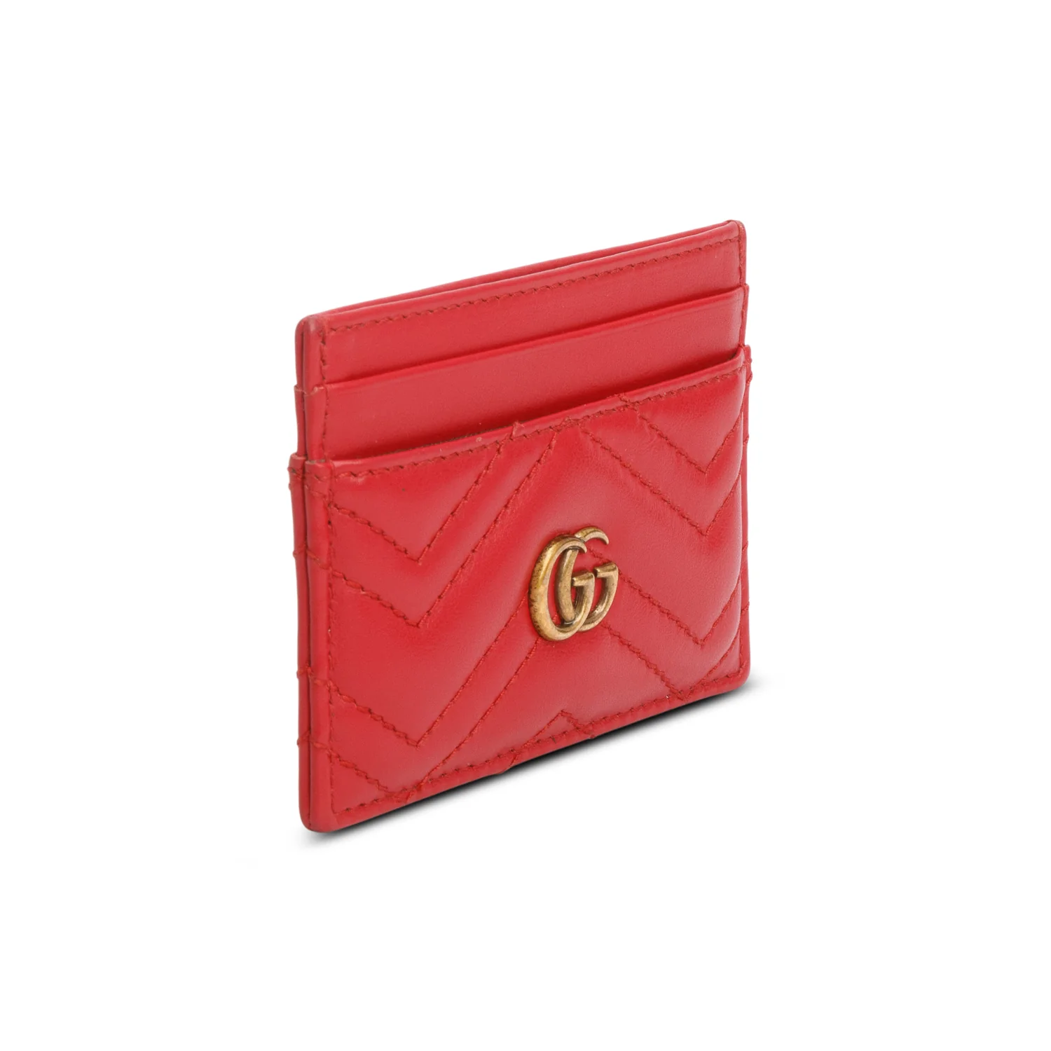 Gucci Red GG Marmont Card Case - Image 2