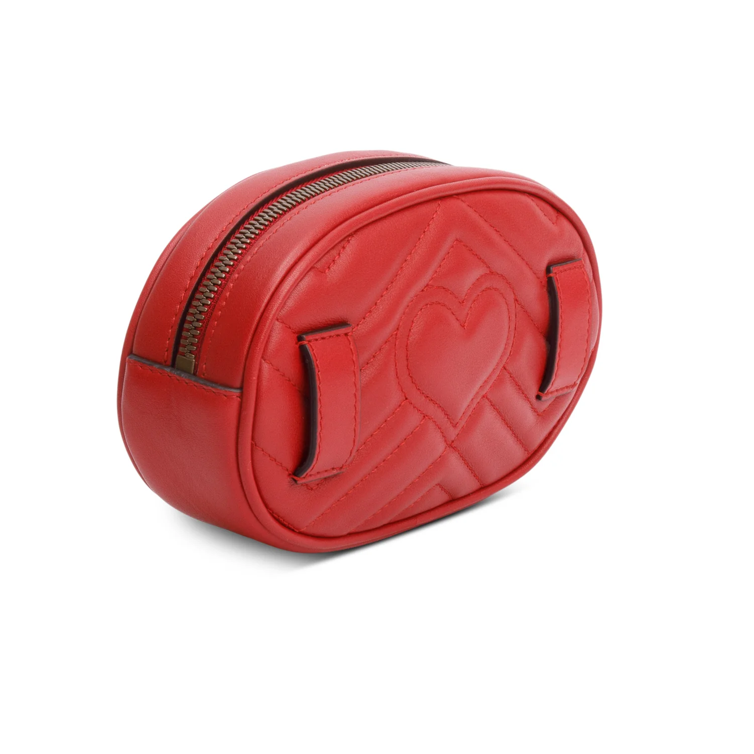 Gucci Red GG Marmont Matelasse Leather Belt Bag, Size 85 w/ Box - Image 6