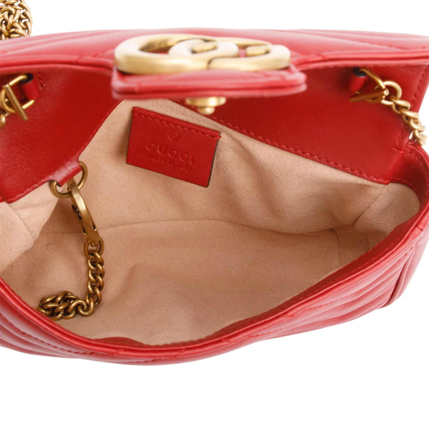 Gucci Red GG Marmont Matelasse Leather Super Mini Bag - Image 8