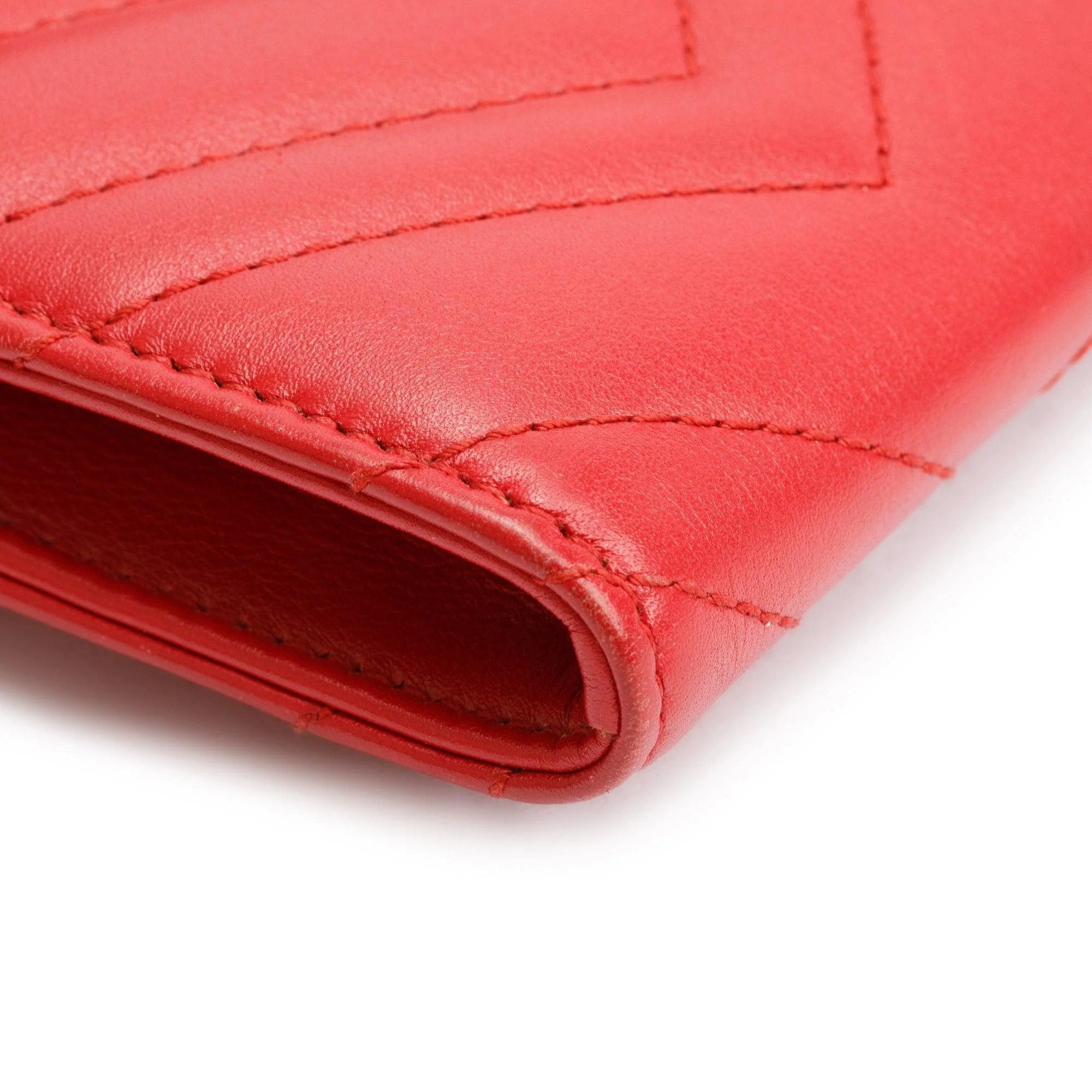 Gucci Red GG Marmont Mini Wallet on Chain - Image 7