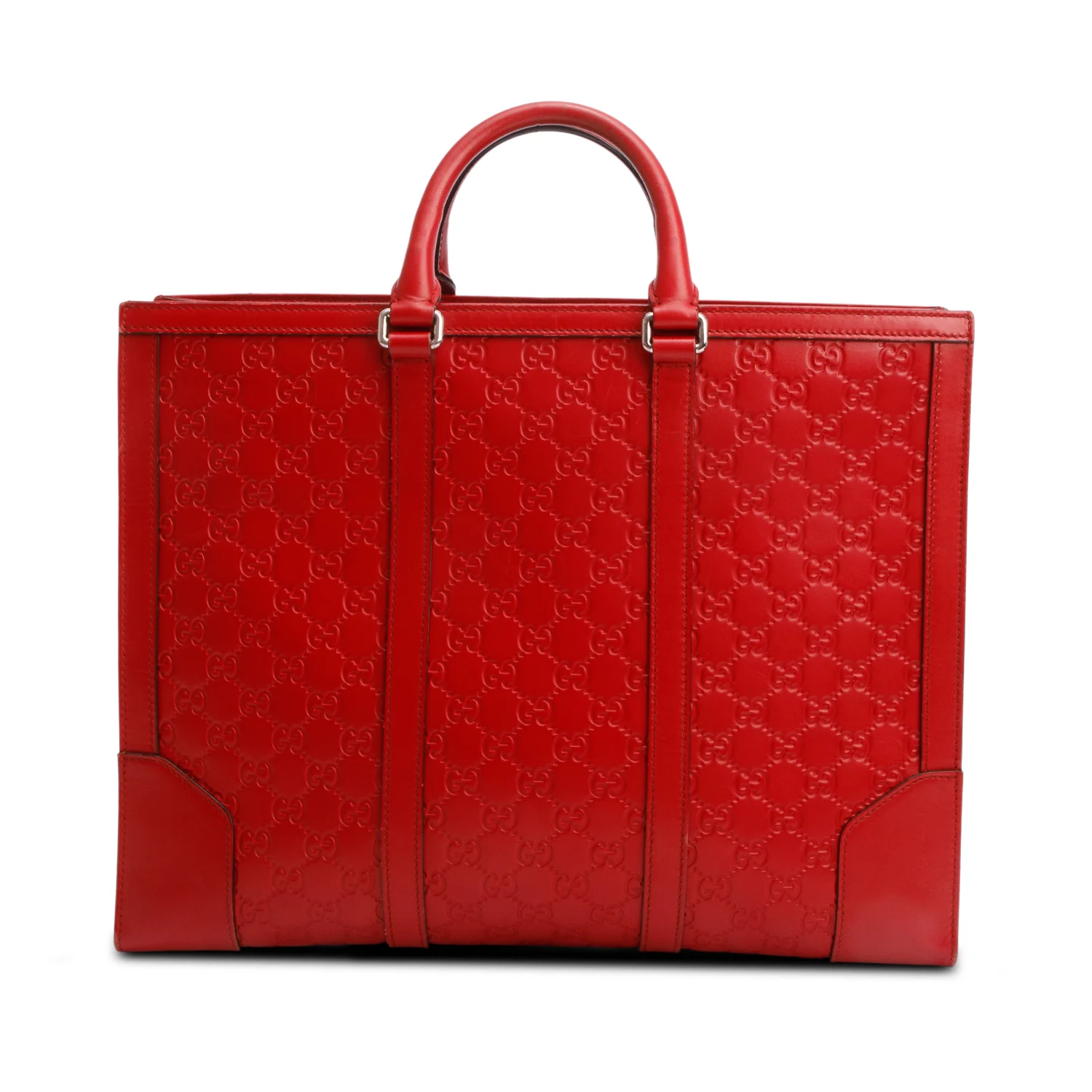 Gucci Red Guccissima Leather Signature Large Convertible Top Handle Tote - Image 5