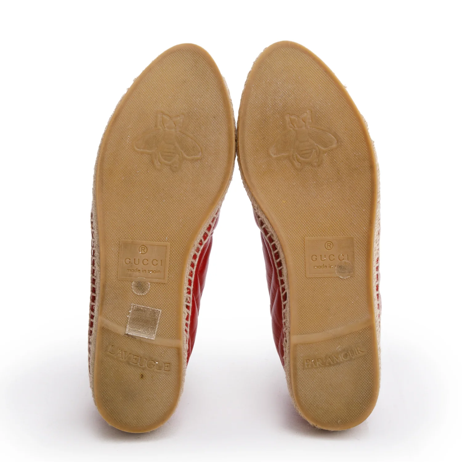 Gucci Red Matelasse Nappa Leather GG Marmont Espadrille, Size 39 w/ Box - Image 6