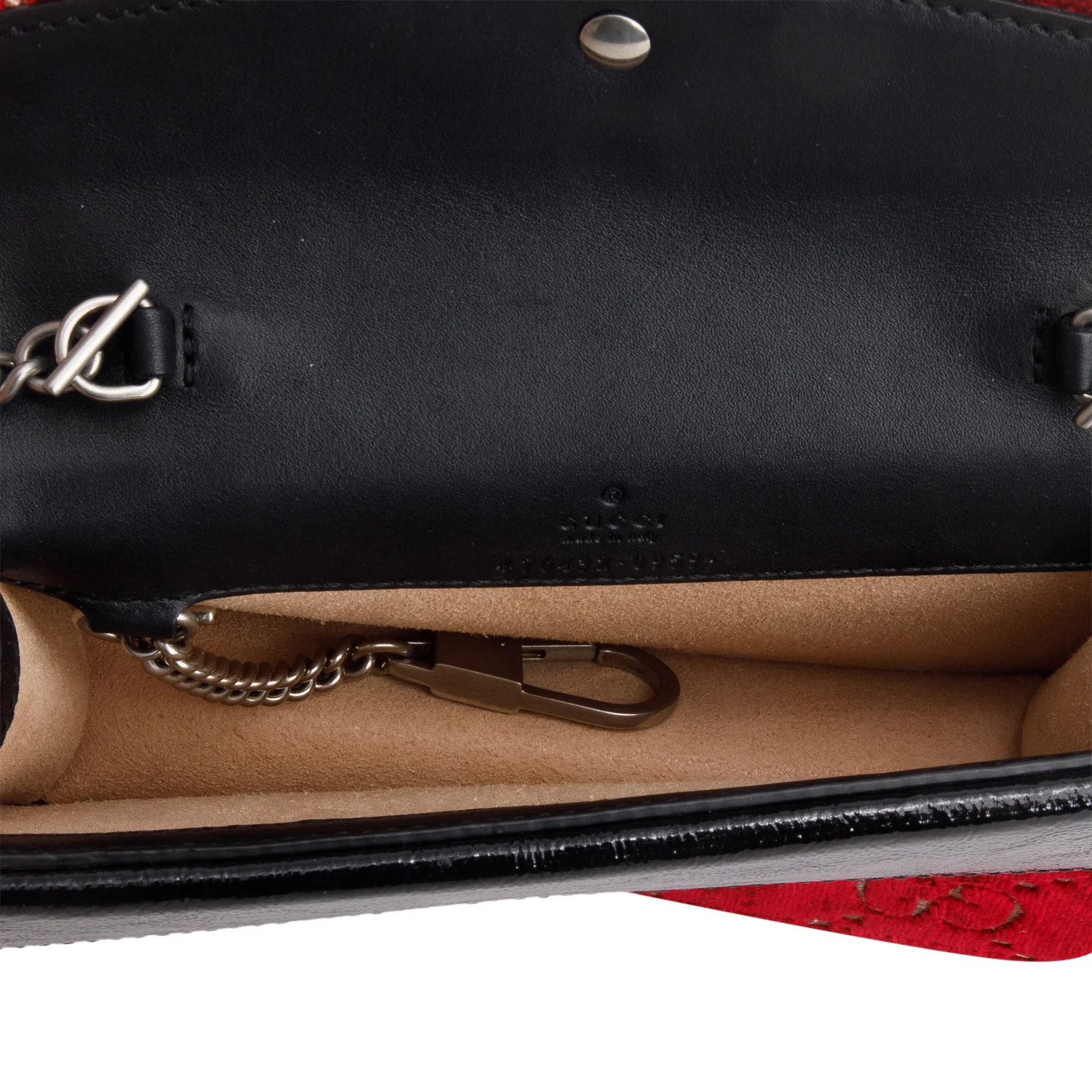 Gucci Red Velvet Skipper Crystal GG Monogram Super Mini Dionysus - Image 8