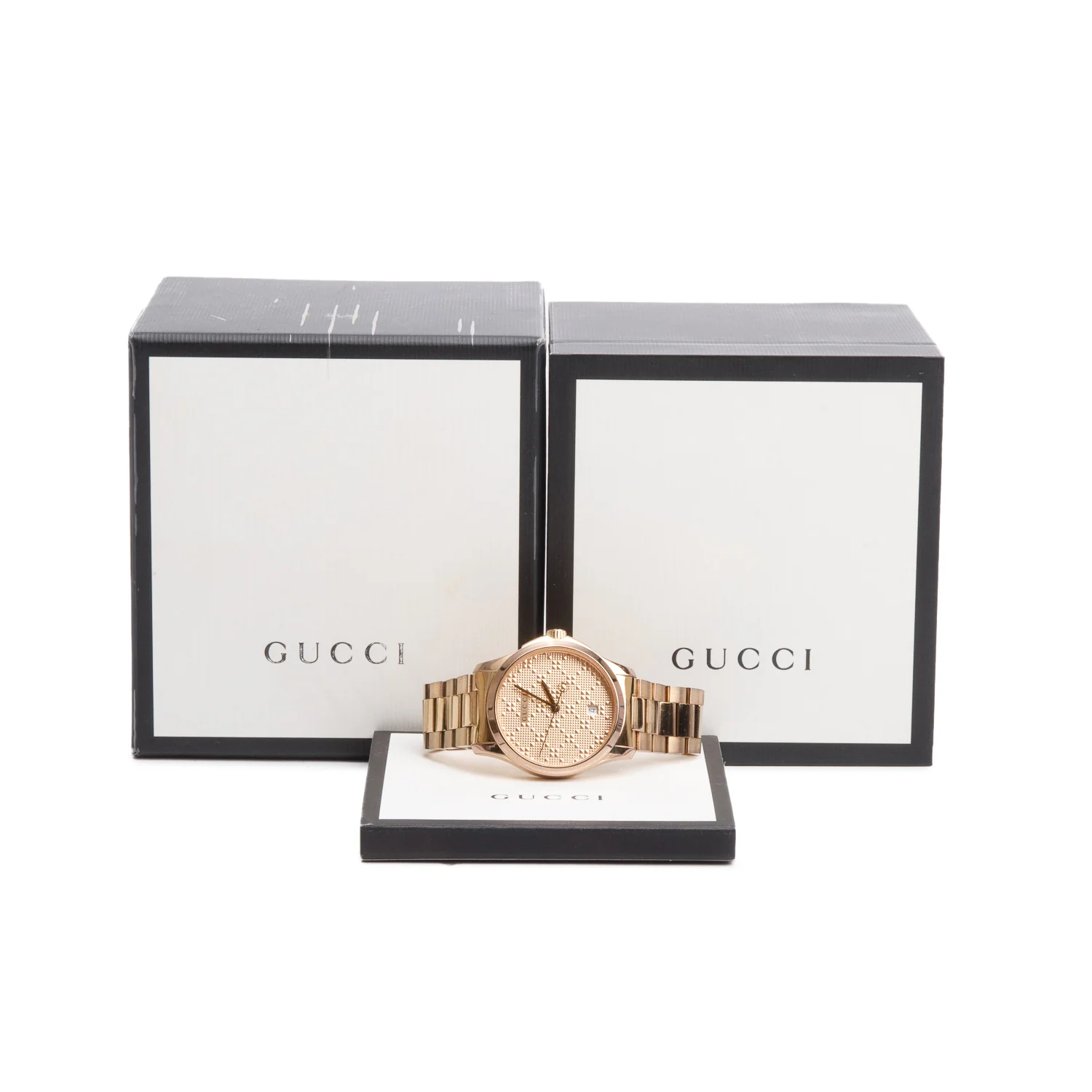 Gucci Rose-Gold Plated Stainless Steel G-Timeless 38 MM Quartz Watch YA126482 w/ Box & Papers - Image 2