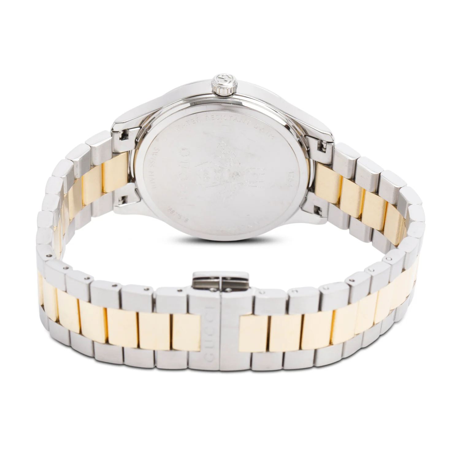 Gucci Stainless Steel & 18k Yellow Gold G-Timeless 32 MM Quartz Watch Green Dial YA1265042 w/ Box - Image 4