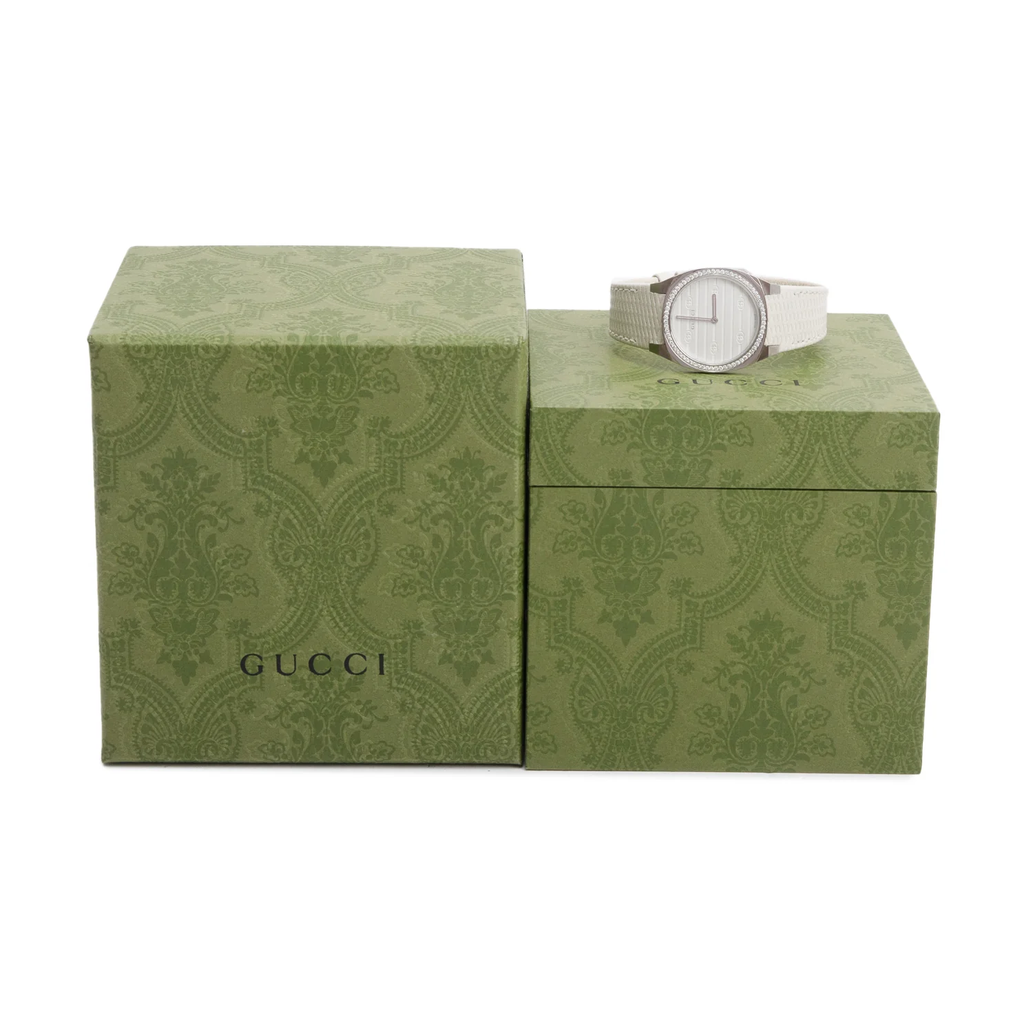 Gucci Stainless Steel Diamond Bezel 25H 30 MM Quartz Watch w/ Box - Image 2