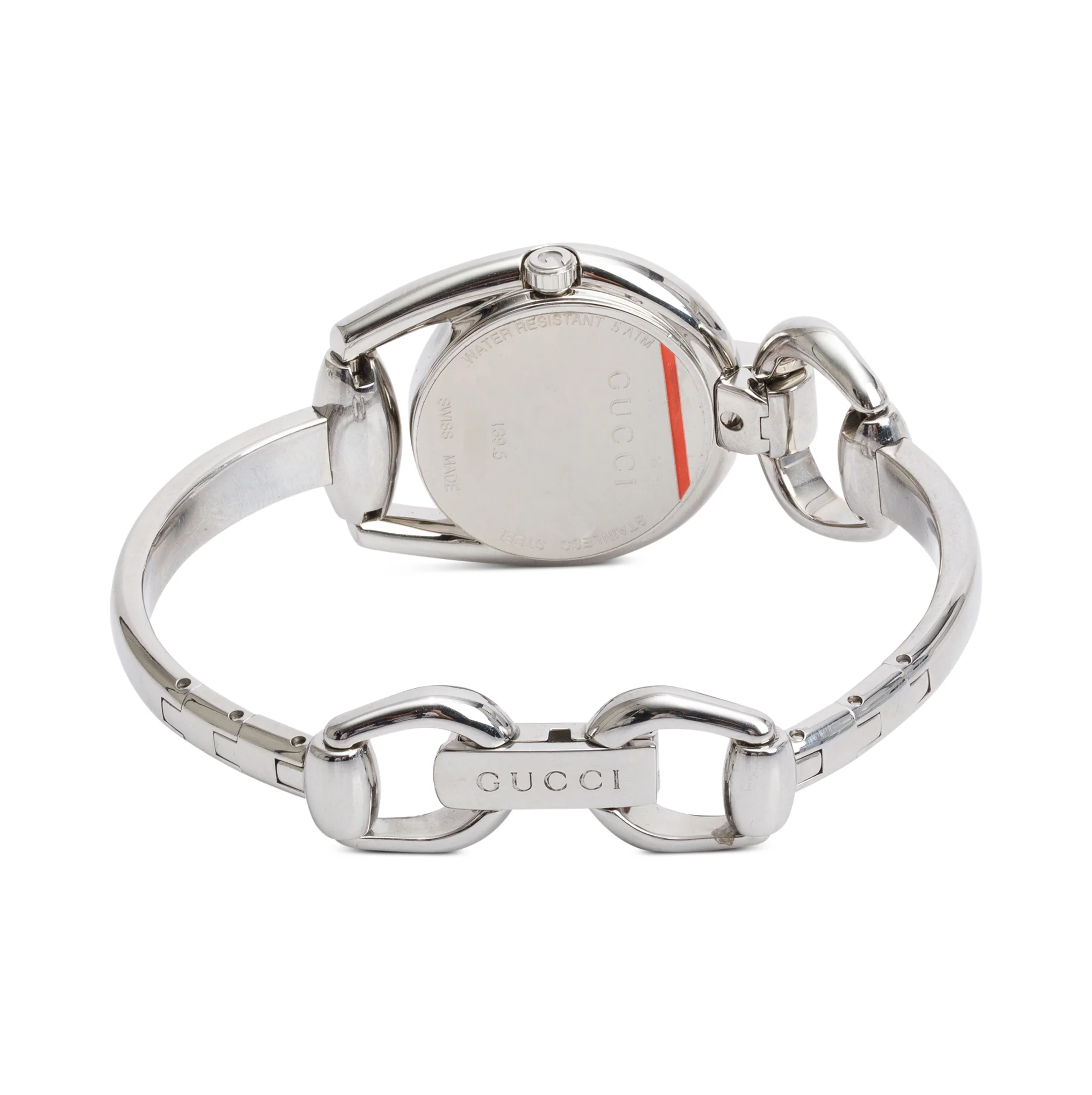 Gucci Stainless Steel Diamond Bezel Mother of Pearl Dial Horsebit 28 MM Quartz Watch - Image 3