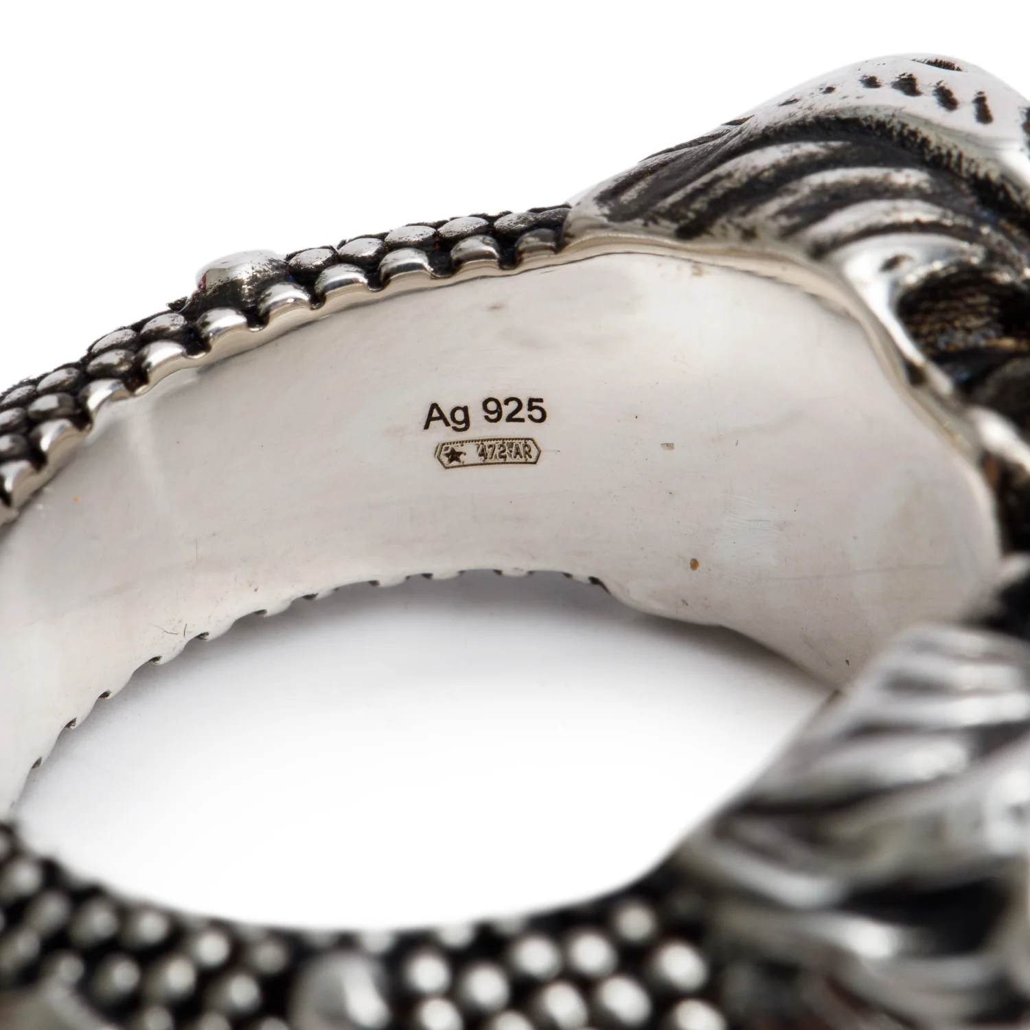 Gucci Sterling Silver Double Tiger Head Open Ring, Size 20 9.5 w/ Box - Image 5