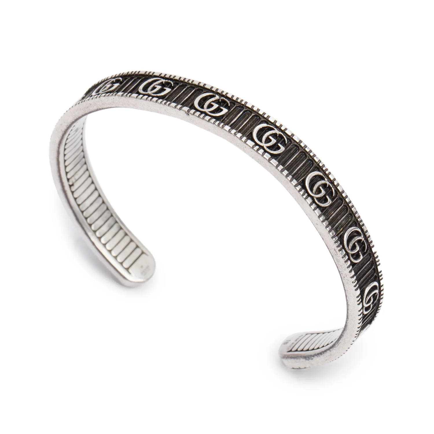 Gucci Sterling Silver GG Marmont Cuff Bracelet w/ Box - Image 4
