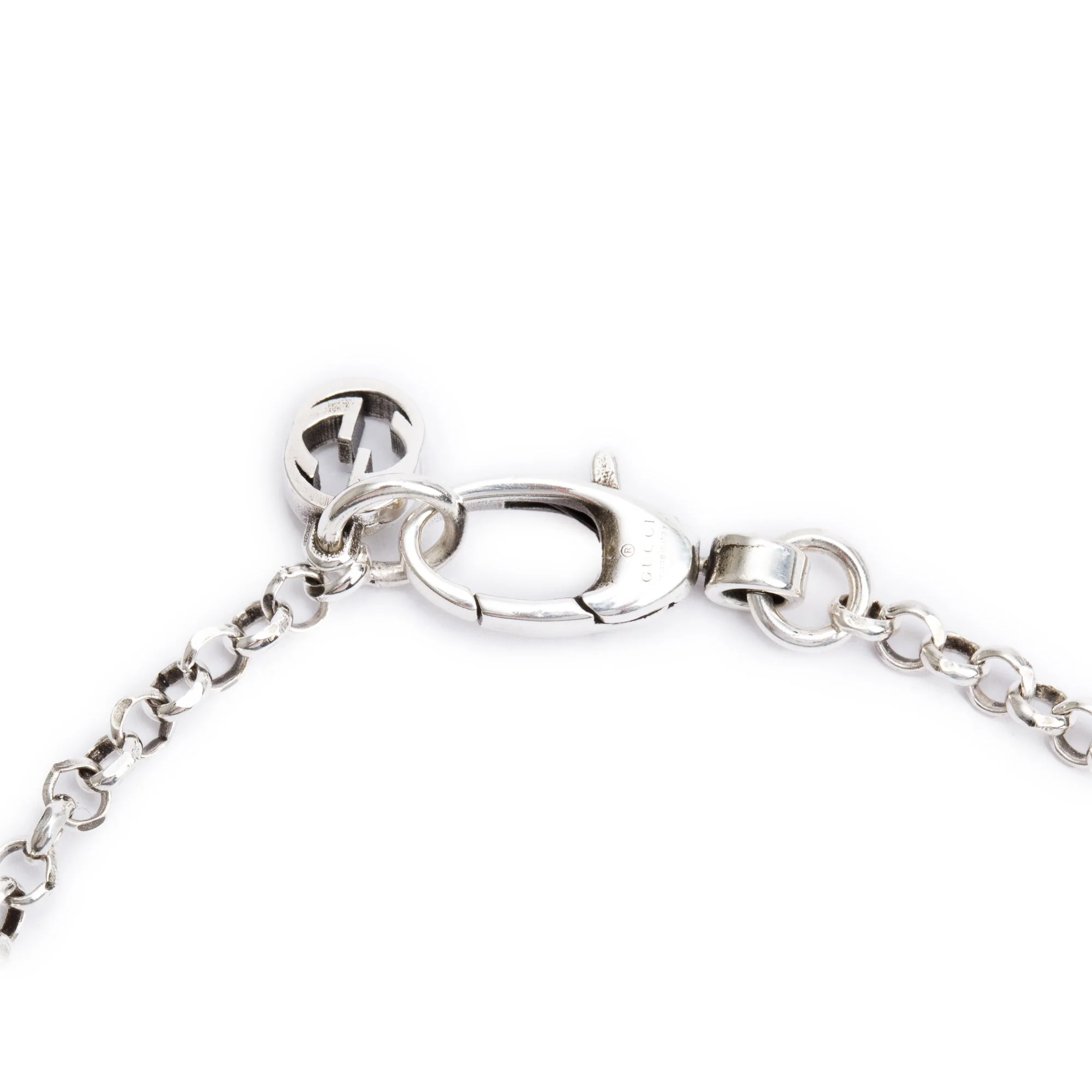 Gucci Sterling Silver GG Marmont Key Charm Bracelet - Image 3