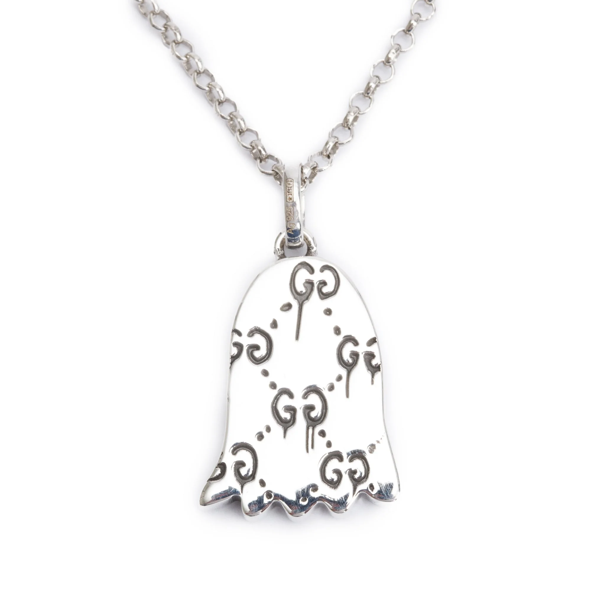 Gucci Sterling Silver Ghost Pendant Necklace - Image 5