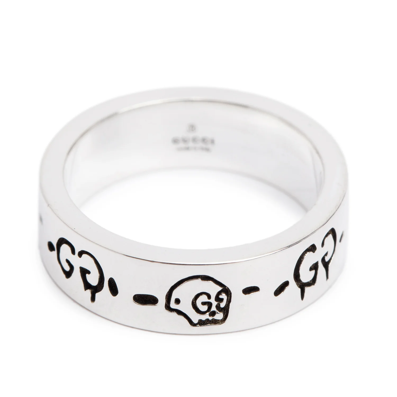 Gucci Sterling Silver Ghost Ring, Size 14 6.75 - Image 2